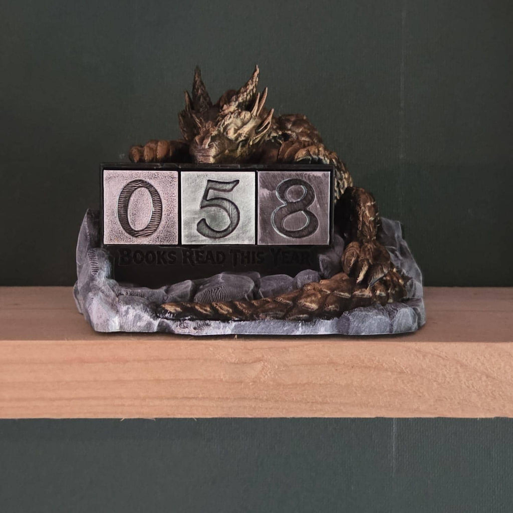 Dragon Reading Tracker | Fantasy Books Read Counter | Dragon Bookish Shelf Decor | Book Lover Gift | Reading Goal Tracker