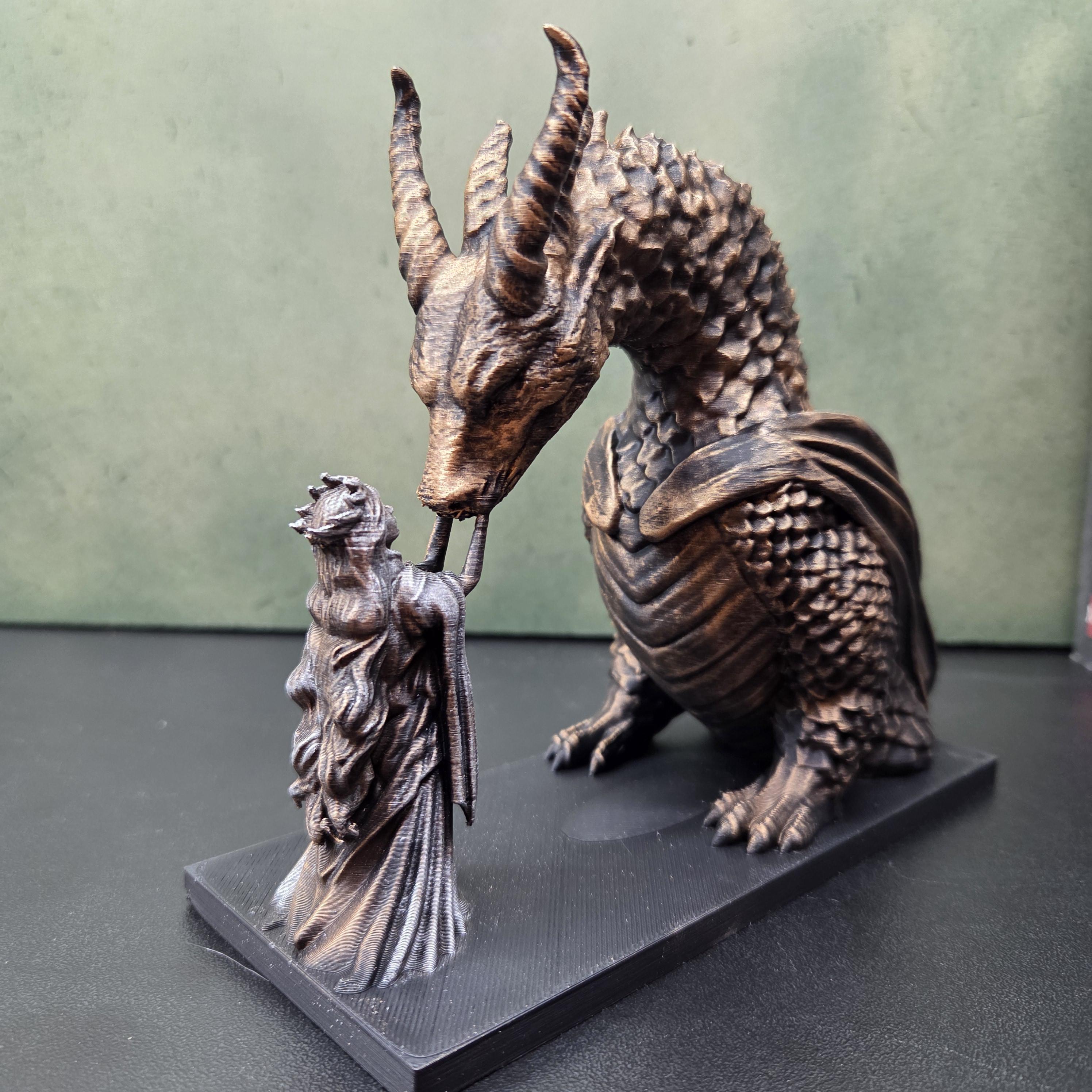 Dragon Rider Statue | Woman and Dragon Sculpture | Fantasy Bookish Decor | Dragon Lover Gift | Dark Academia Bookshelf Decor