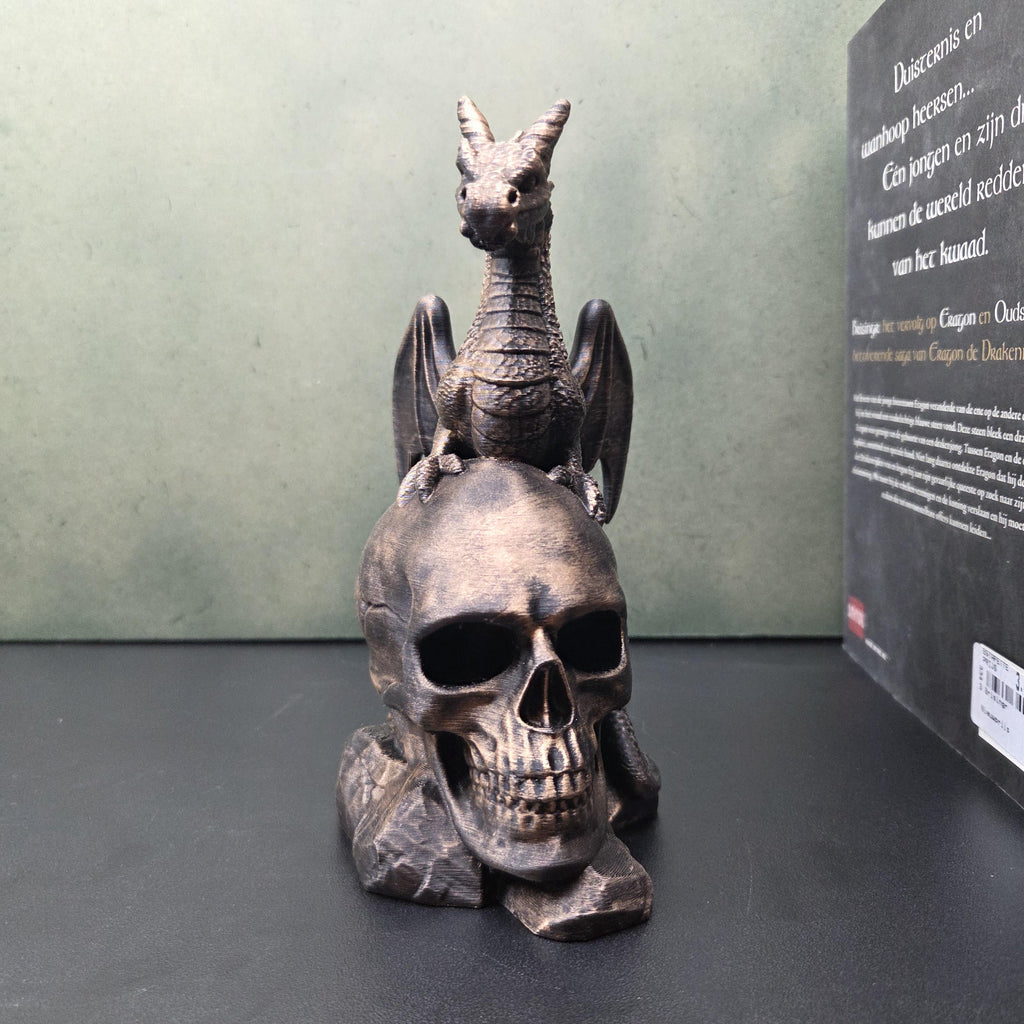Dragon on Skull Statue | Gothic Dragon Decor | Skull Sculpture | Dark Fantasy Decor | Dragon Lover Gift | Dark Academia Ornament