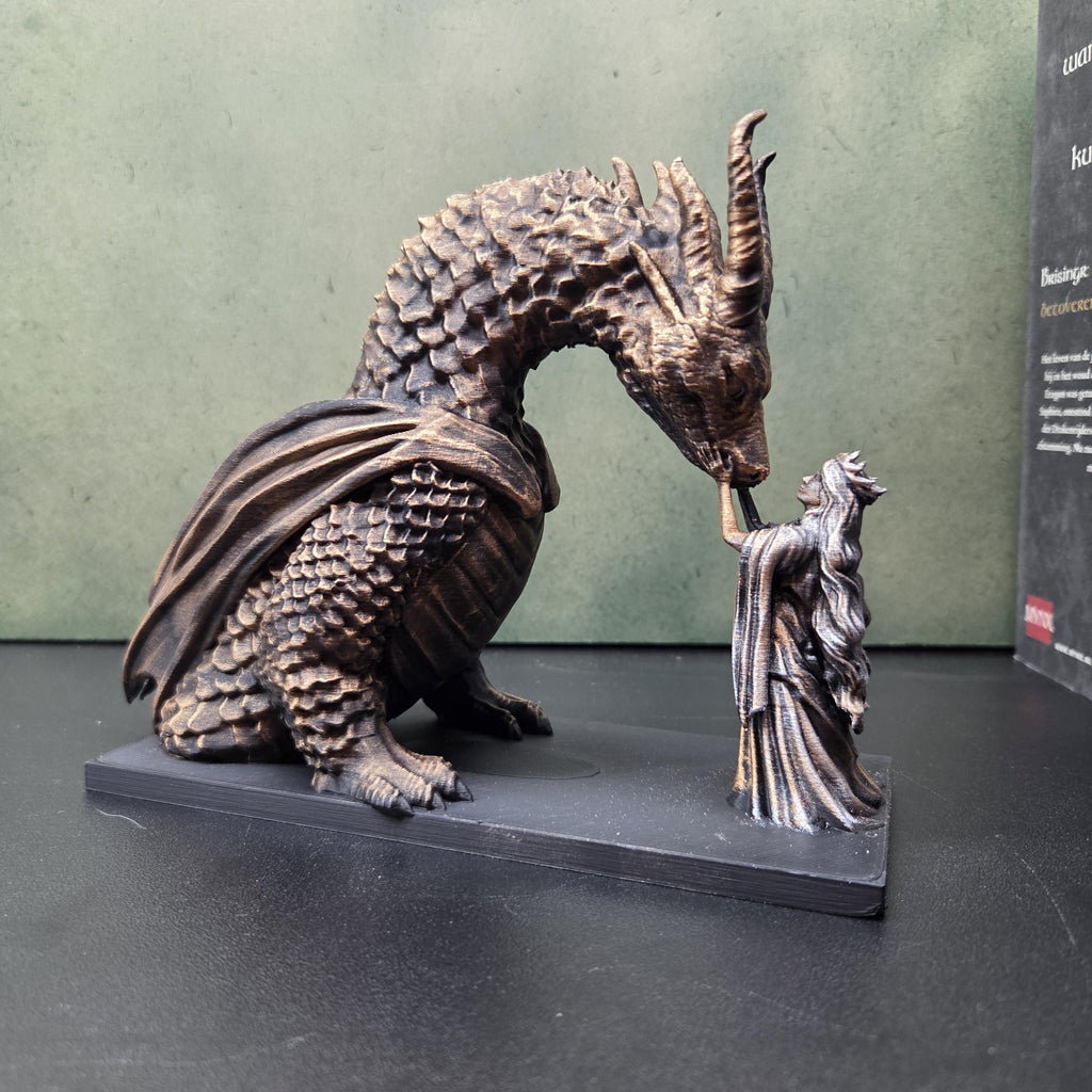 Dragon Rider Statue | Woman and Dragon Sculpture | Fantasy Bookish Decor | Dragon Lover Gift | Dark Academia Bookshelf Decor