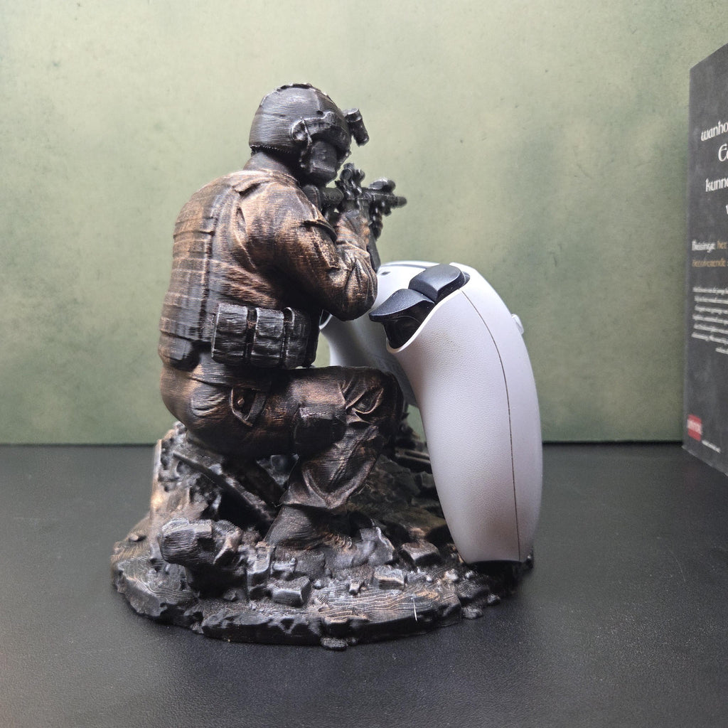 Military Controller Holder | Soldier Gaming Stand | PS5 Xbox Controller Stand | Gamer Desk Decor | Tactical Controller Display