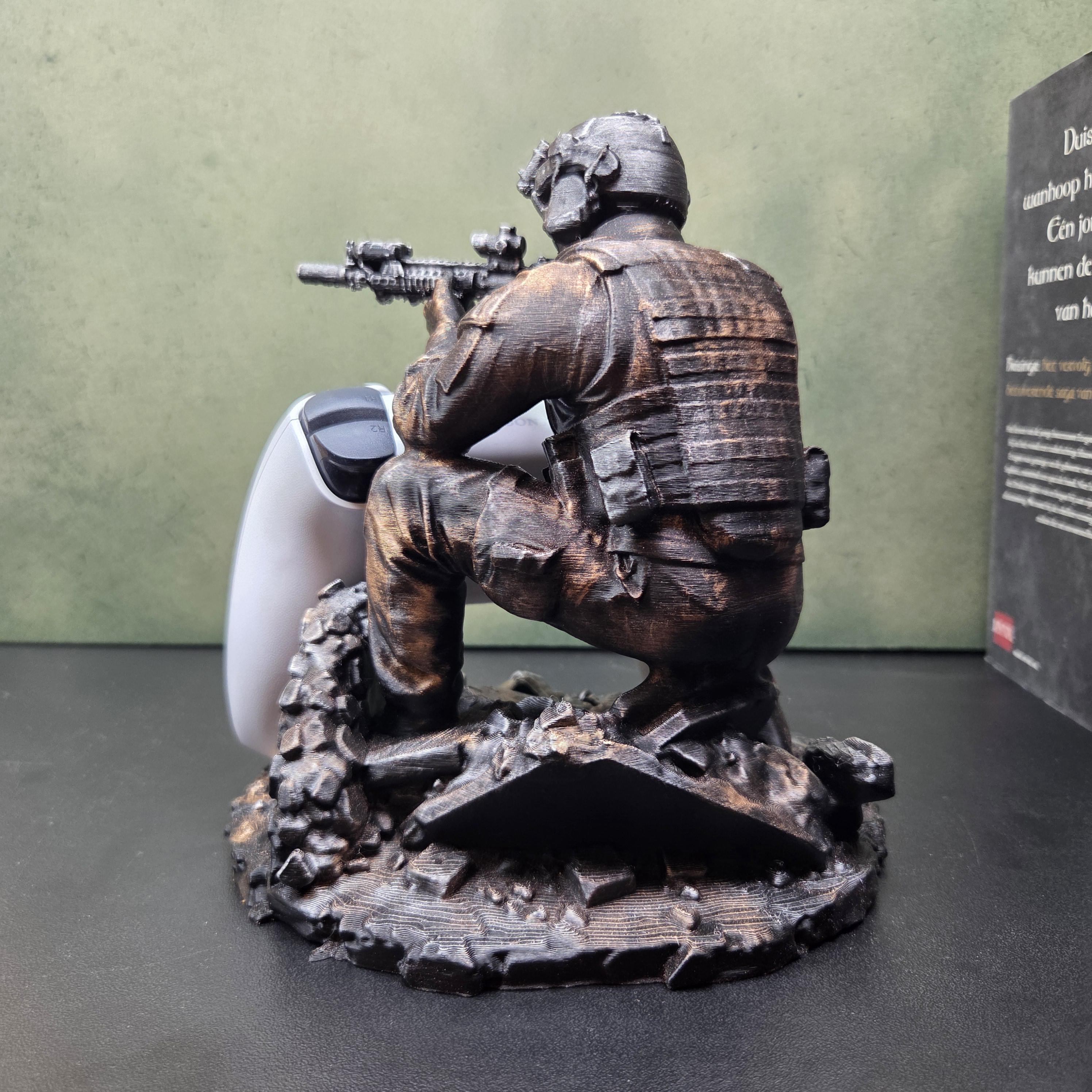 Military Controller Holder | Soldier Gaming Stand | PS5 Xbox Controller Stand | Gamer Desk Decor | Tactical Controller Display