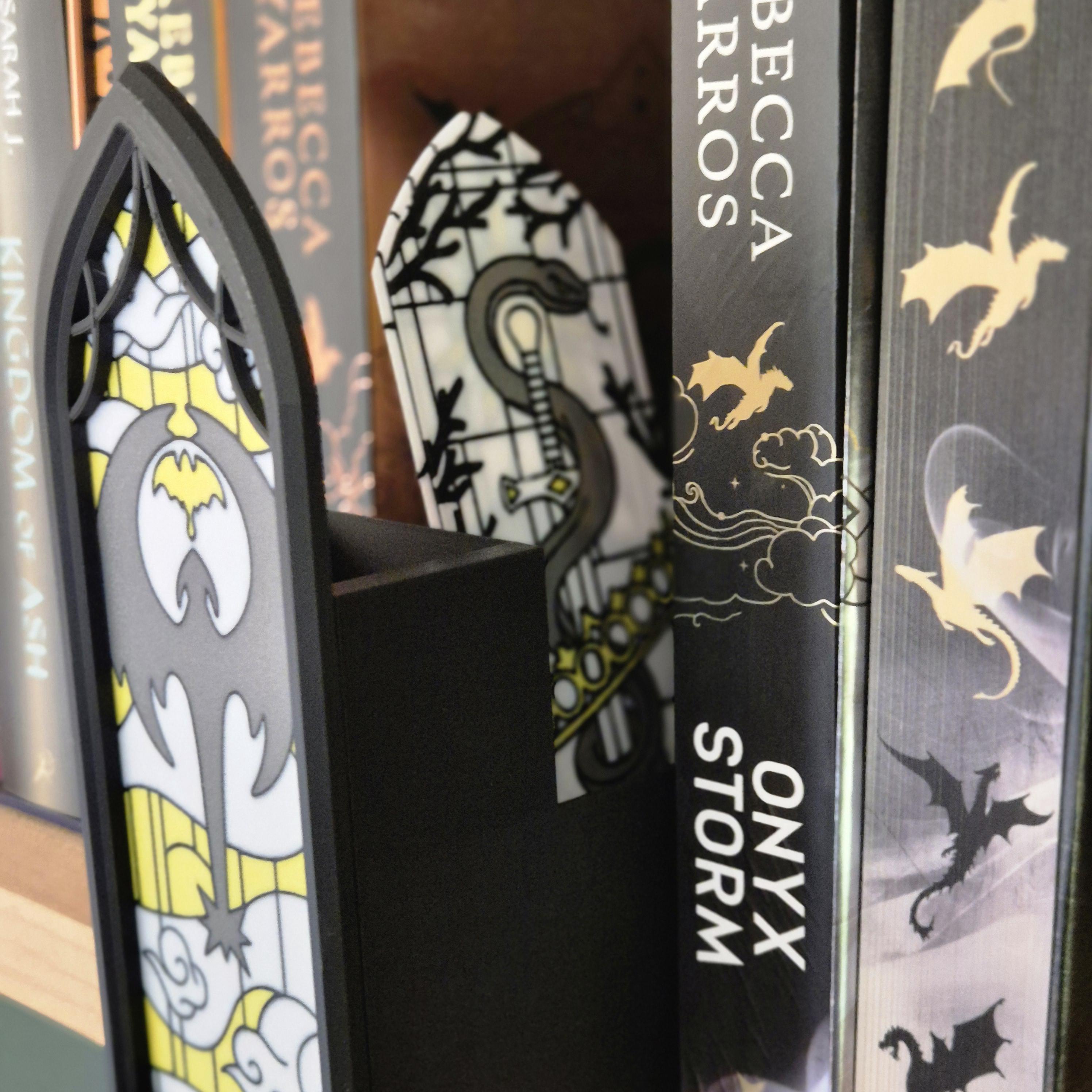 Book Nook The Celestial Dragon – Illuminated Stained Glass with Hidden Storage