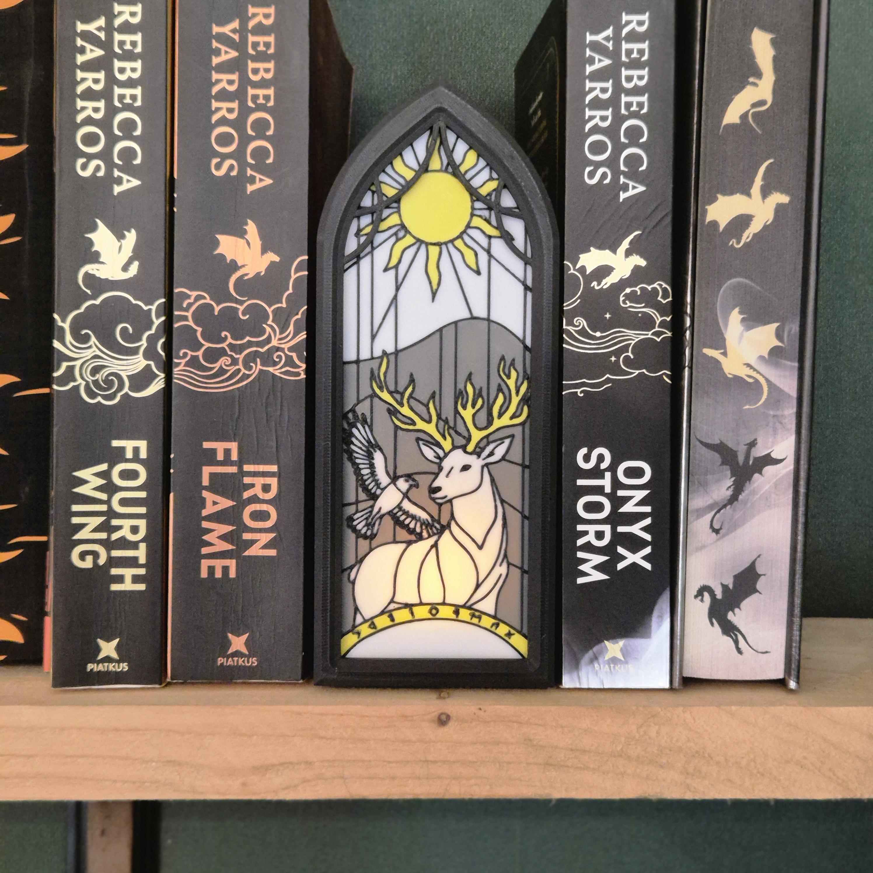 Book Nook The Celestial Dragon – Illuminated Stained Glass with Hidden Storage