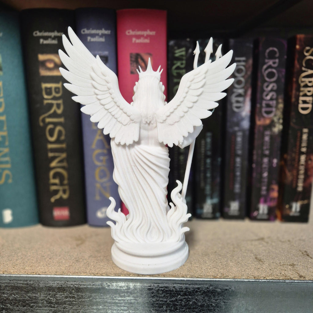 White Winged Sea God Figurine – bookshelf decor - Poseidon Inspired Statue