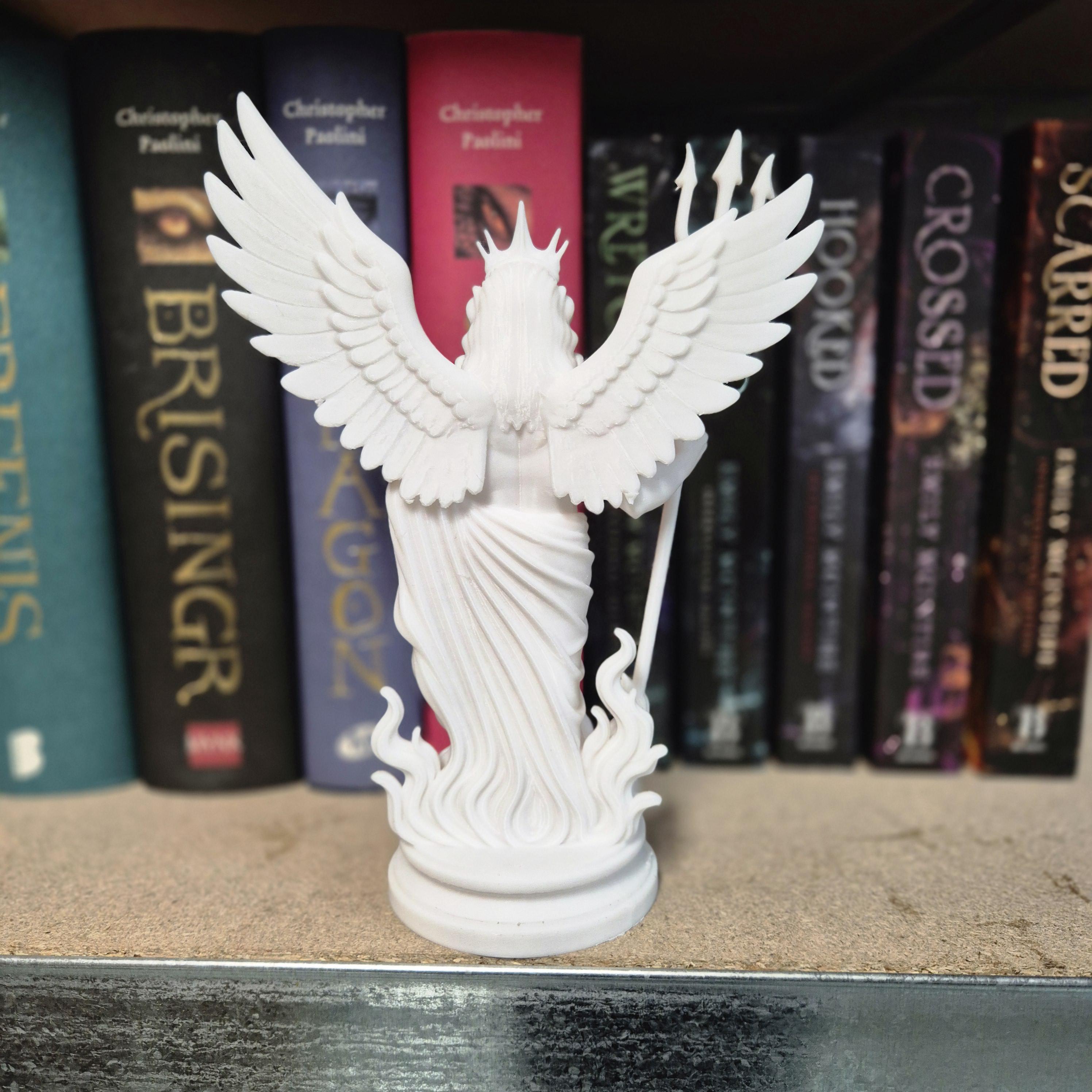 White Winged Sea God Figurine – bookshelf decor - Poseidon Inspired Statue