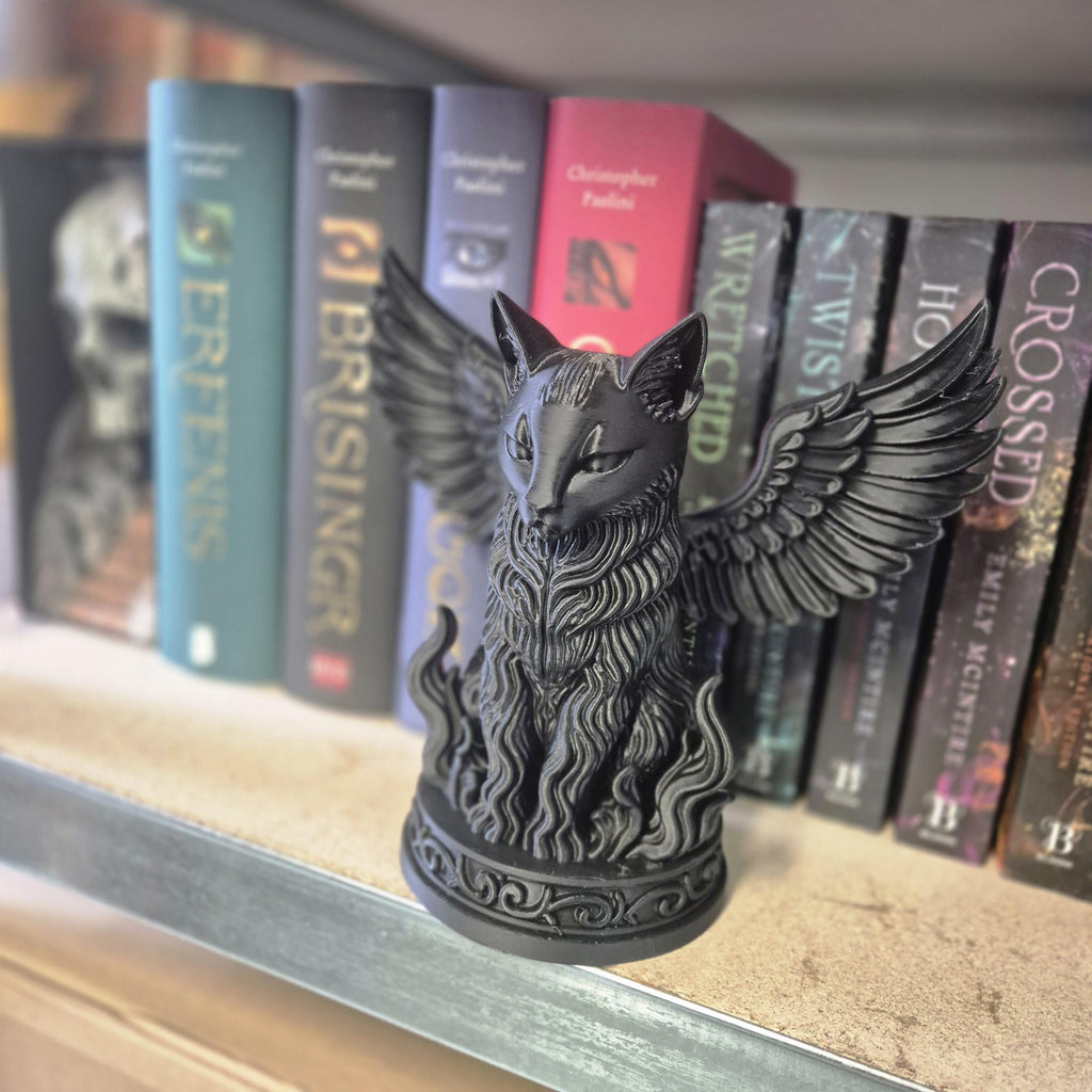 Gothic Winged Cat Figurine | Witchy Home Decor | Dark Academia Aesthetic | Fantasy Statue | Gift for Her or Him