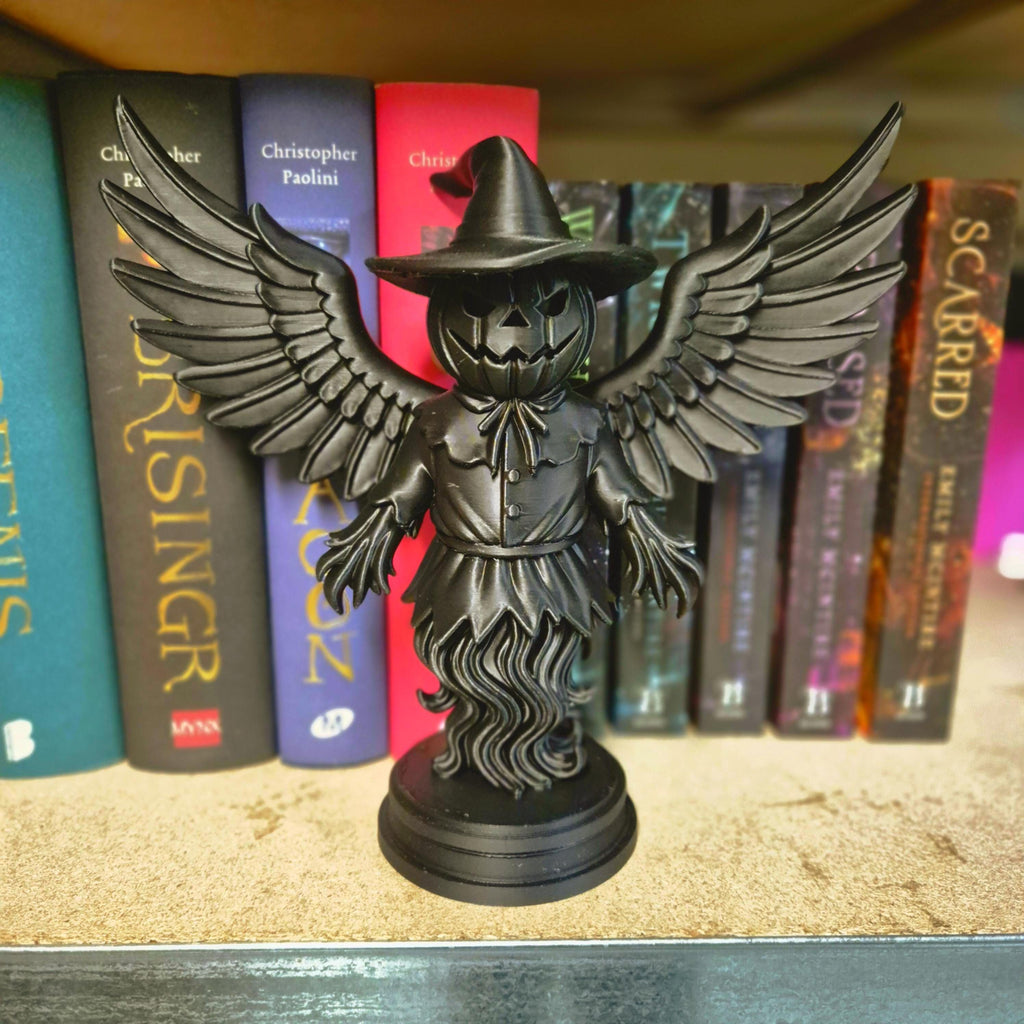 Scarecrow Black Winged Figurine - bookshelf decor – Halloween / Gothic Home Decoration