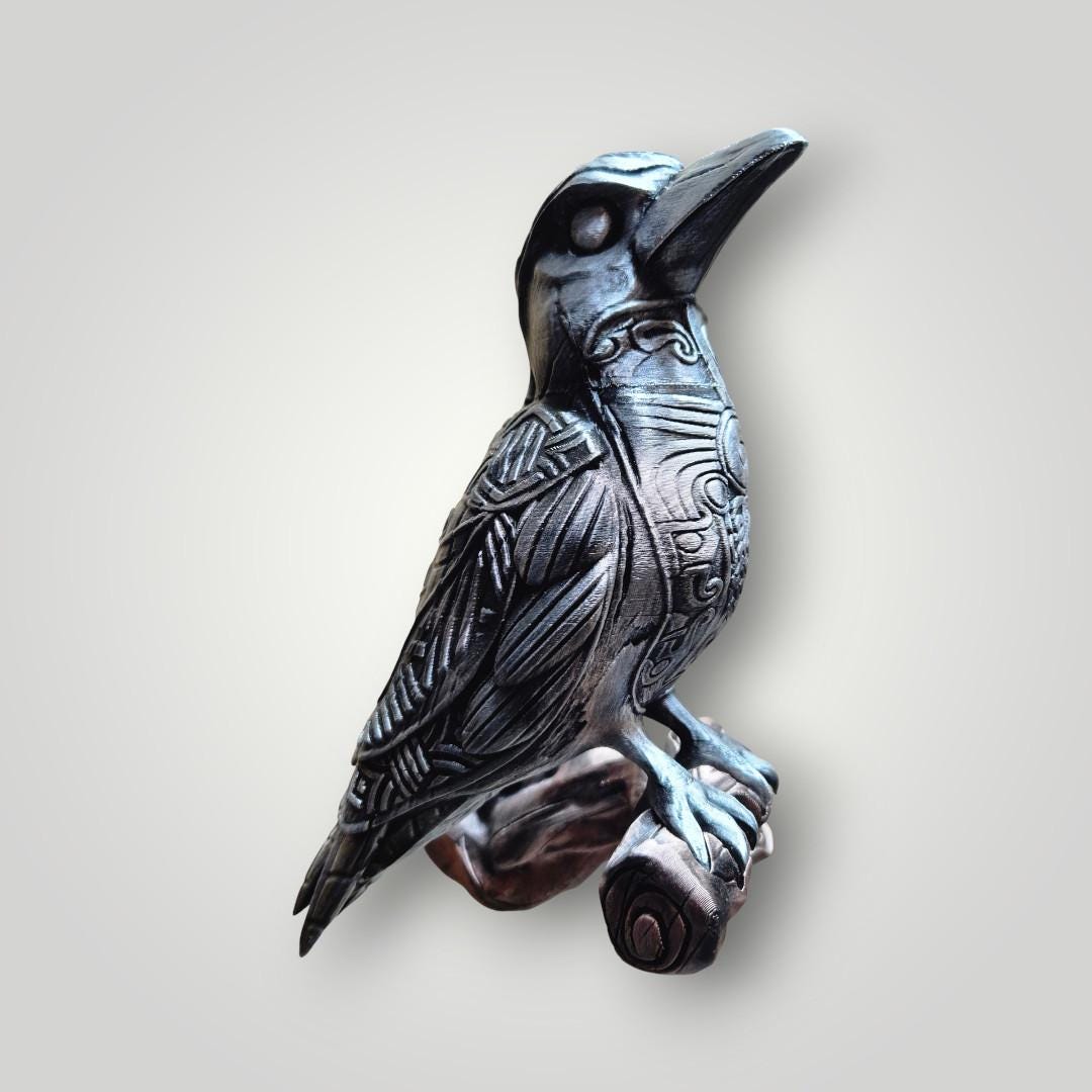 Viking Raven Wall Decor – Norse Mythology Art - gift for him her christmas