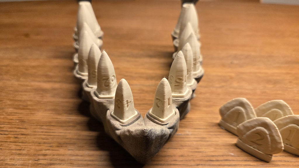 Dragon teeth Bone Jaw Dice Holder Set for Tabletop RPGs - Unique Tabletop AccessoryRoleplaying Games