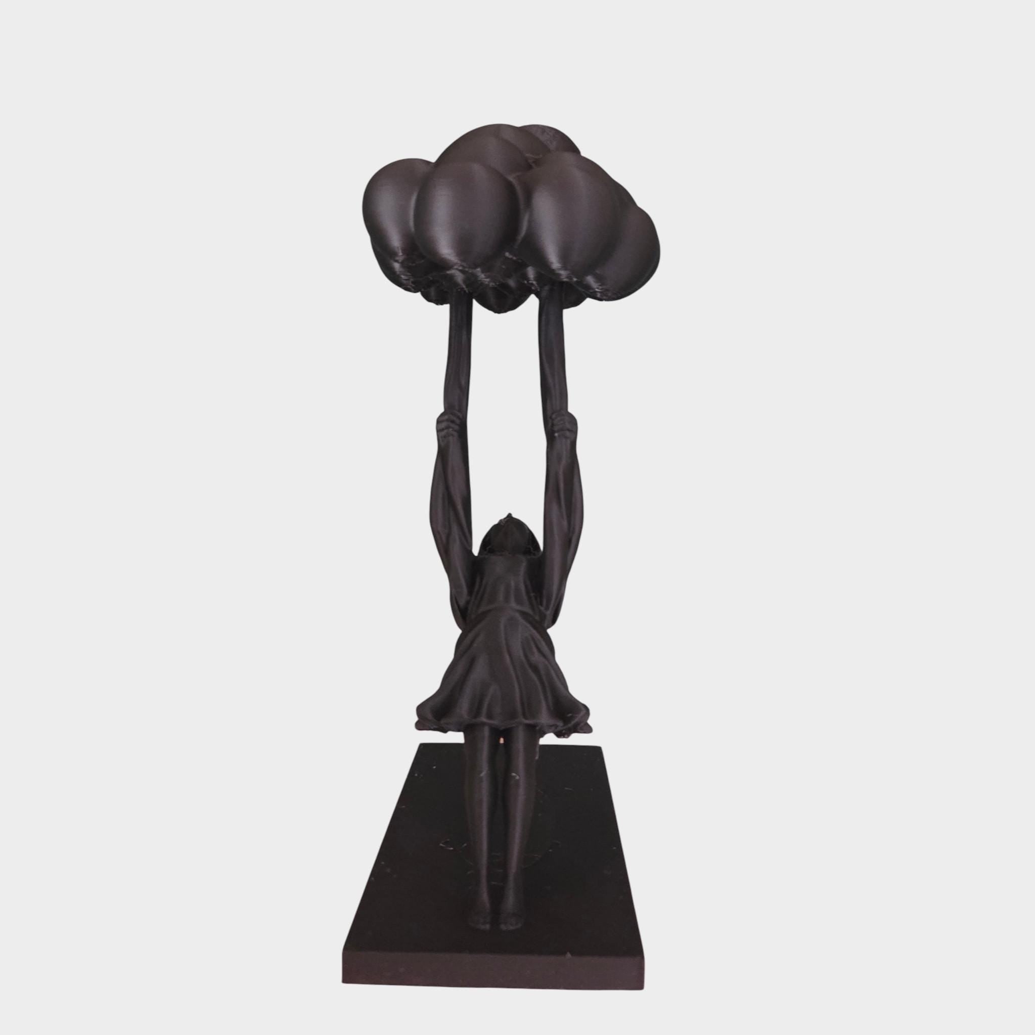 Woman Holding a Cloud Sculpture – Emotional Art Statue – Symbolic Burden Figurine – Modern & Gothic Home Decor