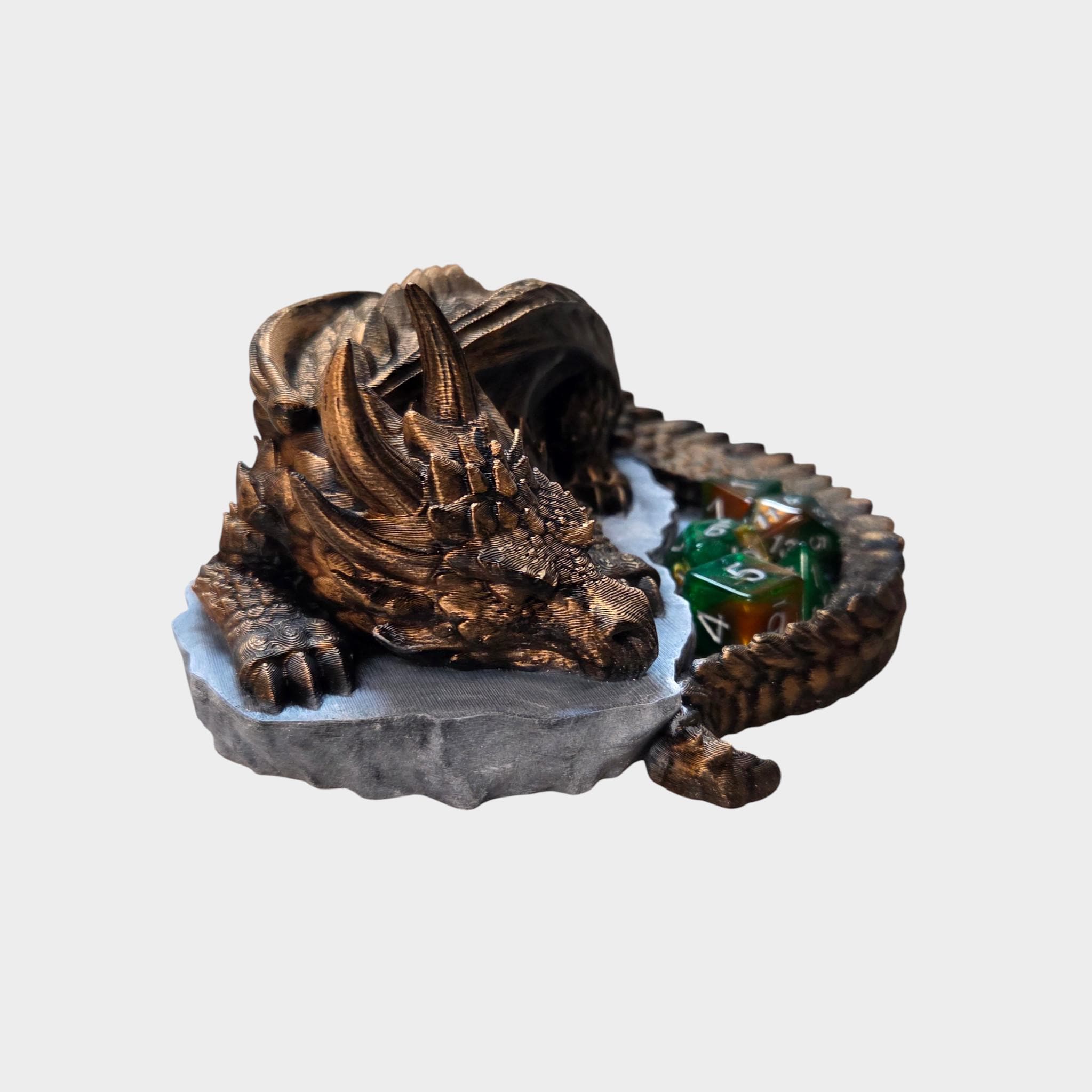 Sleeping Dragon Dice Tray – Fantasy Dragon Dice Holder – D&D Dice Rolling Tray – Tabletop RPG Accessory