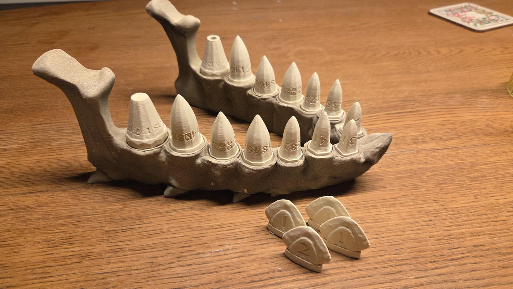Dragon teeth Bone Jaw Dice Holder Set for Tabletop RPGs - Unique Tabletop AccessoryRoleplaying Games