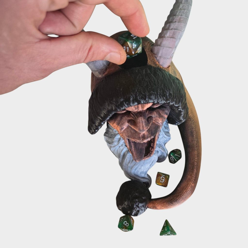 Krampus Dice Tower | Demon Dice Roller for DND | RPG Fantasy Dice Tower | Tabletop Gaming Accessory