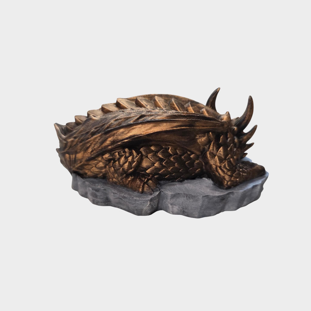 Sleeping Dragon Dice Tray – Fantasy Dragon Dice Holder – D&D Dice Rolling Tray – Tabletop RPG Accessory