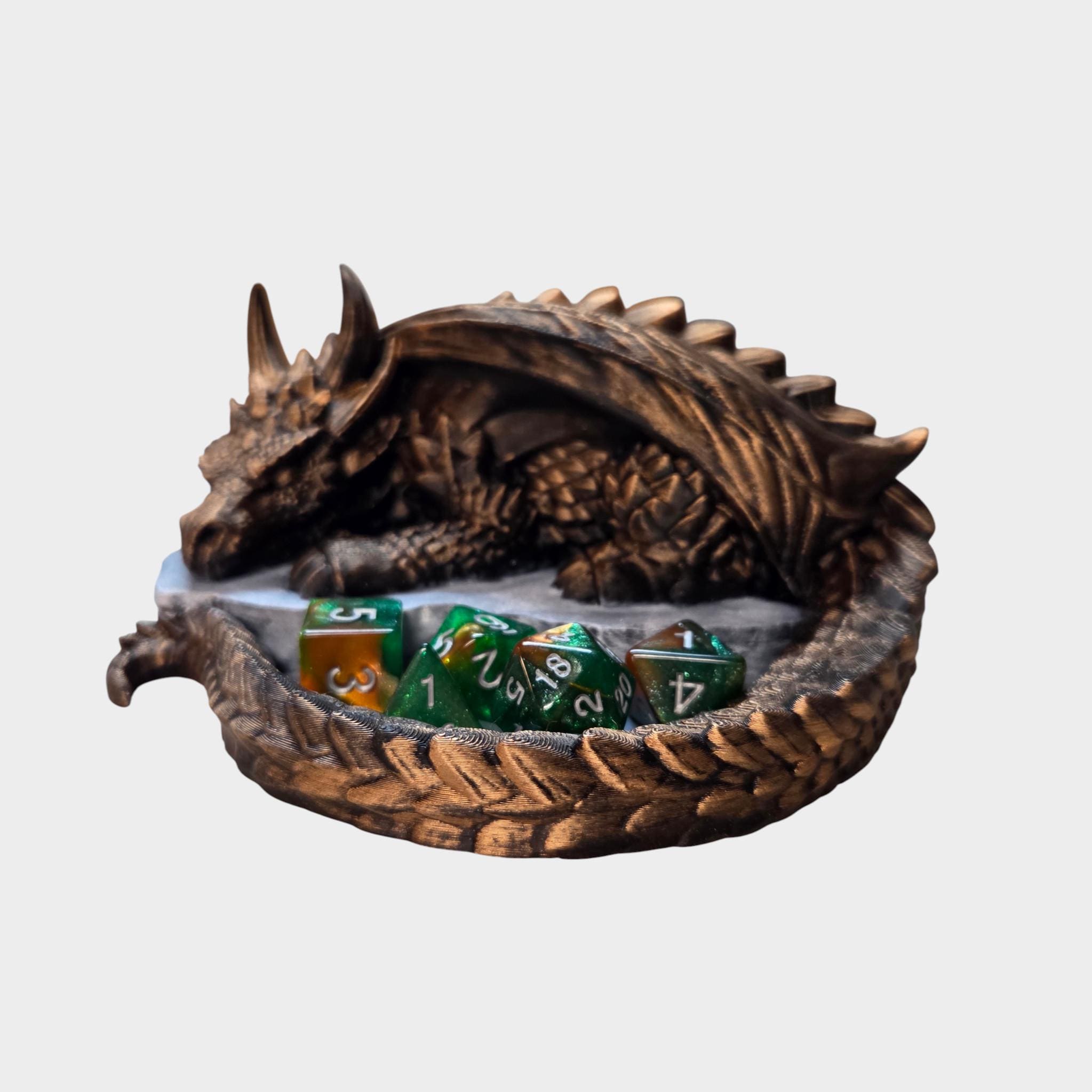 Sleeping Dragon Dice Tray – Fantasy Dragon Dice Holder – D&D Dice Rolling Tray – Tabletop RPG Accessory