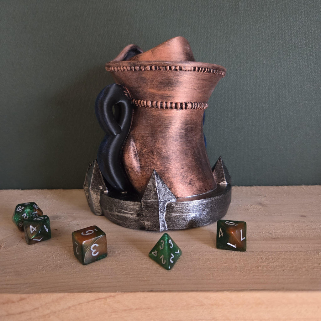 Pirate Skull Dice Tower – Fantasy Dice Roller with Tentacles and Spiked Base – Handmade Tabletop Gaming Decor