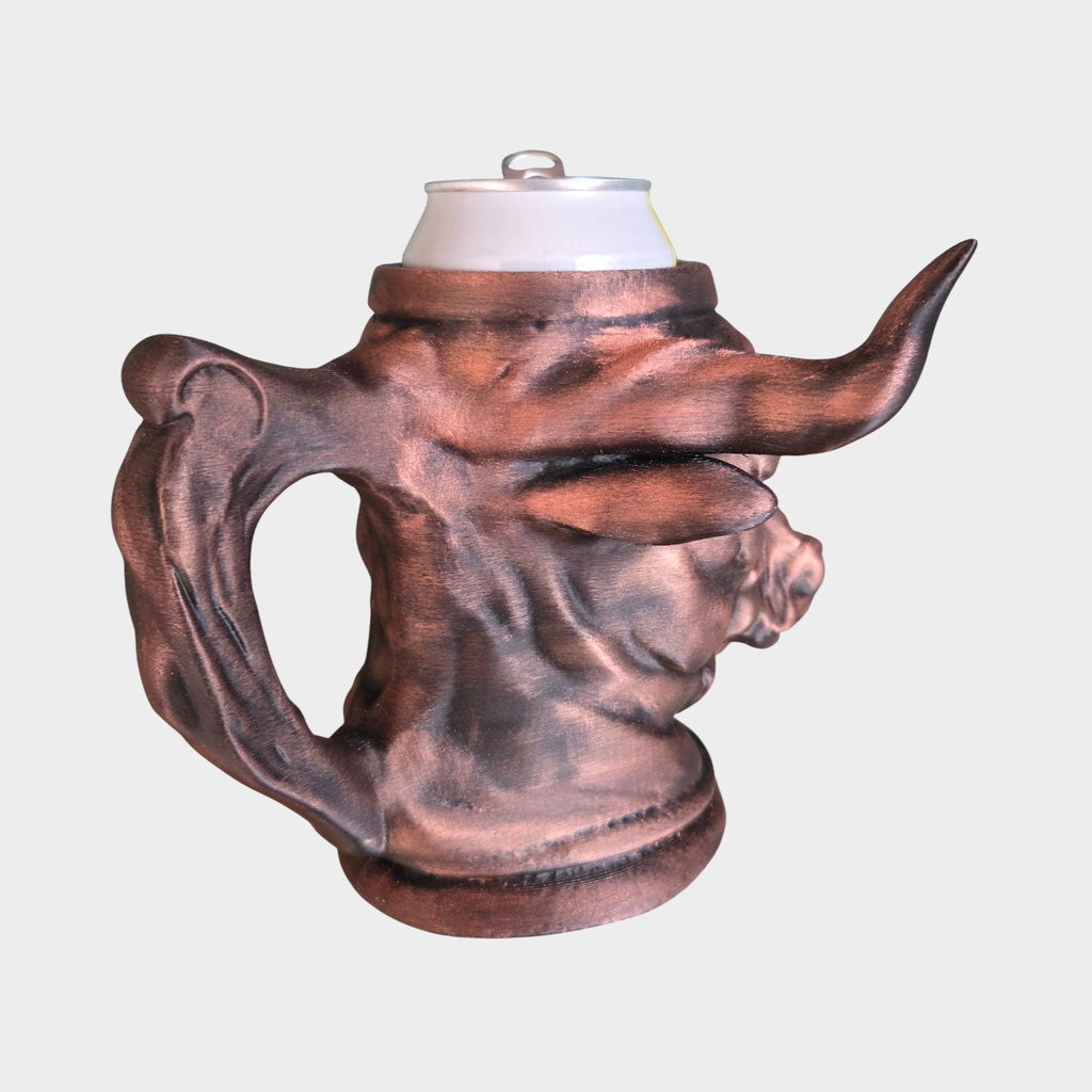 Bull Can Holder Mug – Fantasy Tankard for 330 ml and 500 ml (12 oz / 16–16.9 oz) Cans | Perfect for DND and Tabletop Gaming