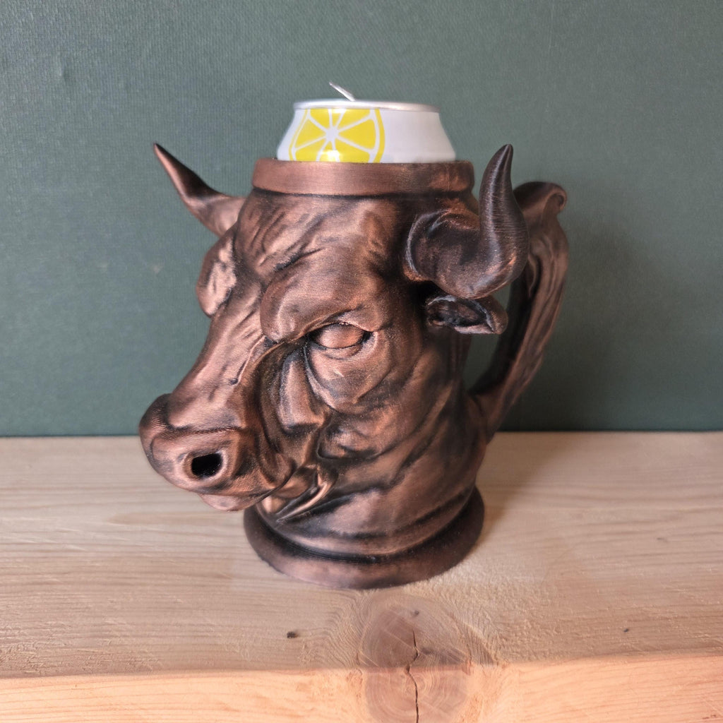 Bull Can Holder Mug – Fantasy Tankard for 330 ml and 500 ml (12 oz / 16–16.9 oz) Cans | Perfect for DND and Tabletop Gaming