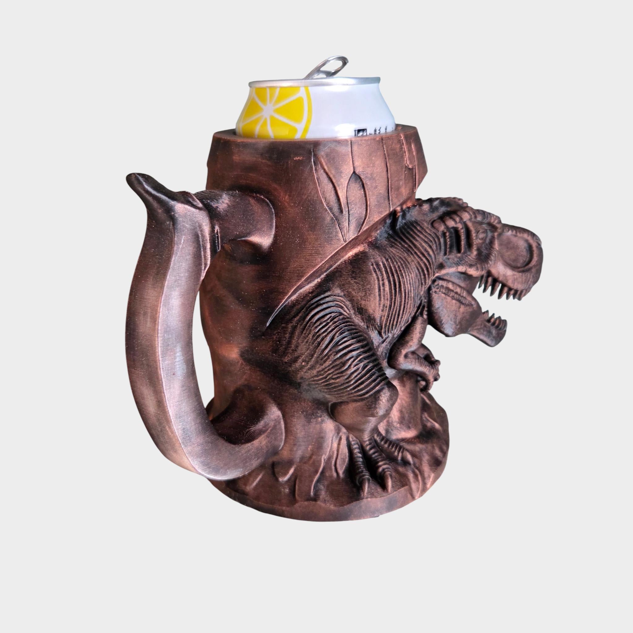 T-rex Can Holder Mug – Fantasy Tankard for 330 ml and 500 ml (12 oz / 16–16.9 oz) Cans | Perfect for DND and Tabletop Gaming