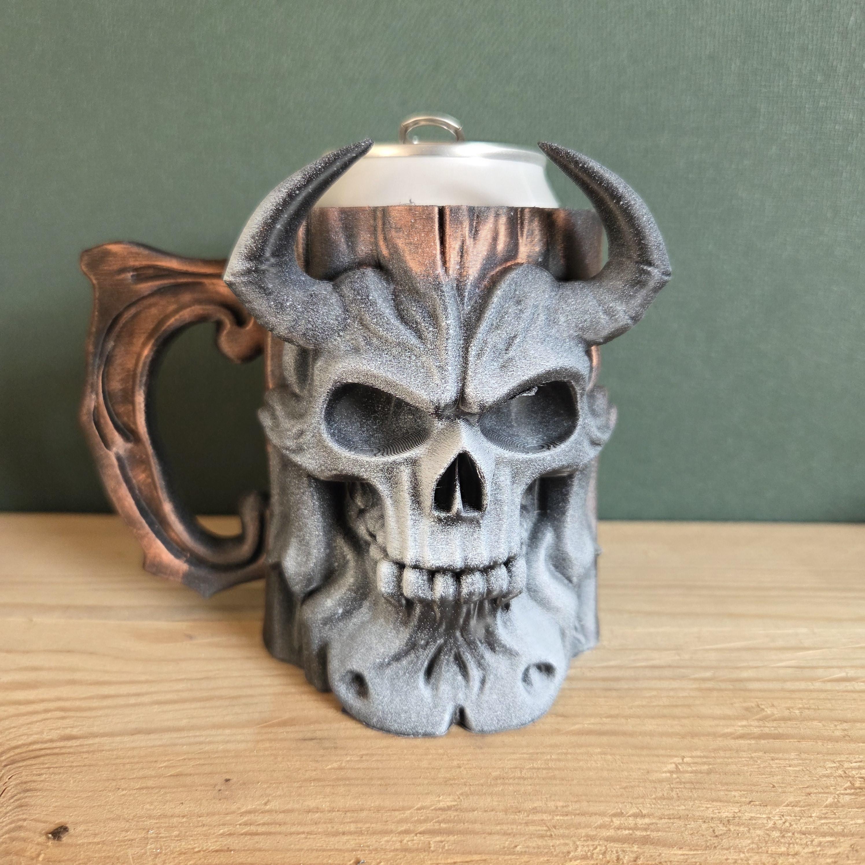 Tree Demon Skull Can Holder Mug – Fantasy Tankard for 330 ml and 500 ml (12 oz / 16–16.9 oz) Cans | Perfect for DND and Tabletop Gaming