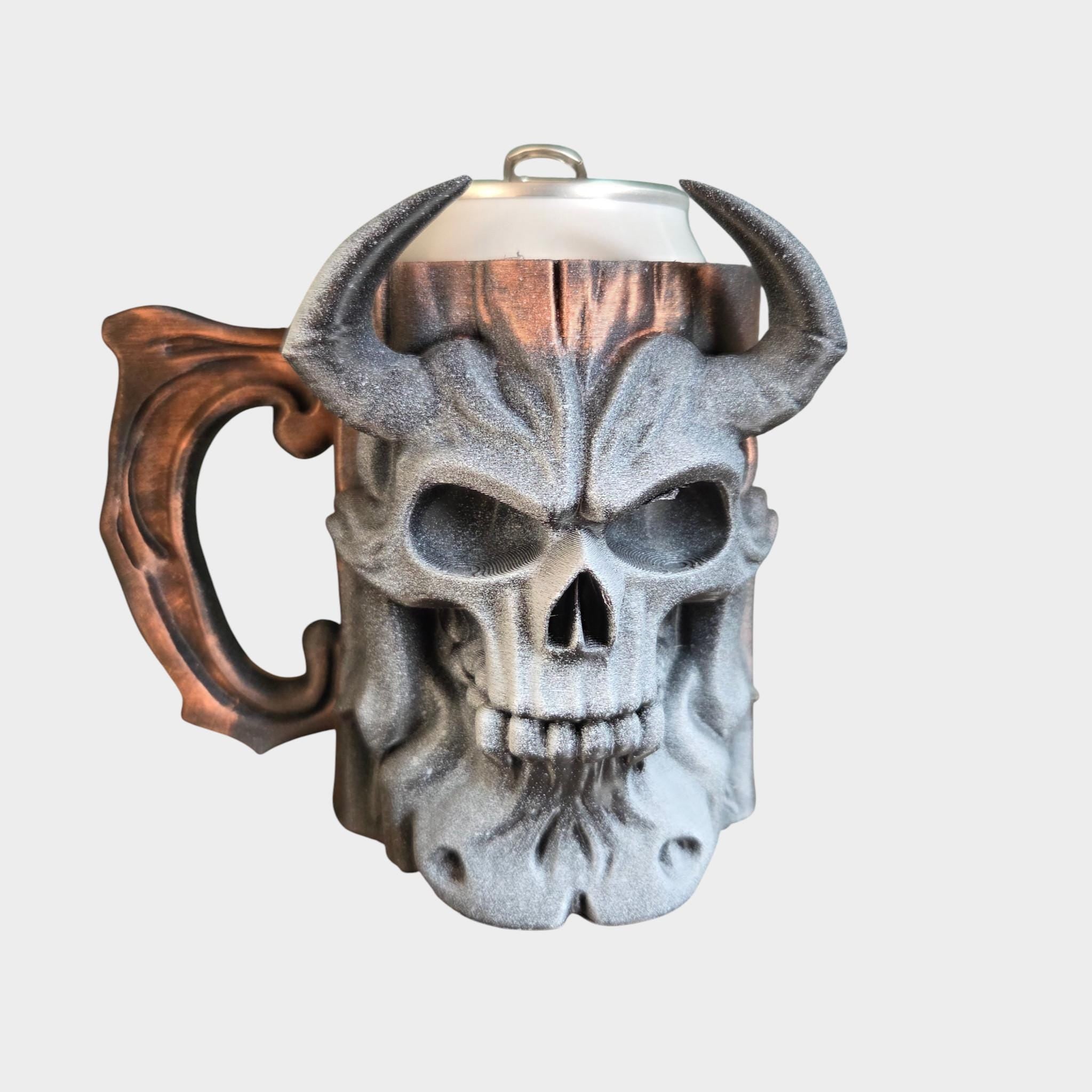 Tree Demon Skull Can Holder Mug – Fantasy Tankard for 330 ml and 500 ml (12 oz / 16–16.9 oz) Cans | Perfect for DND and Tabletop Gaming