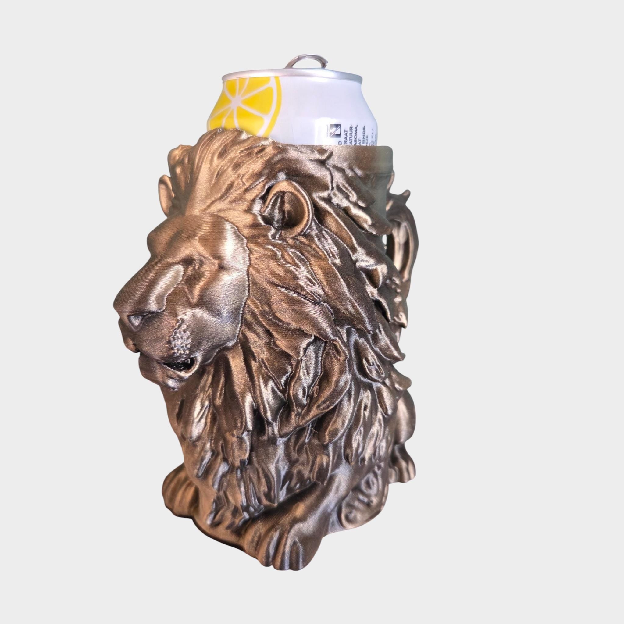 Lion Can Holder Mug – Fantasy Tankard for 330 ml and 500 ml (12 oz / 16–16.9 oz) Cans | Perfect for DND and Tabletop Gaming