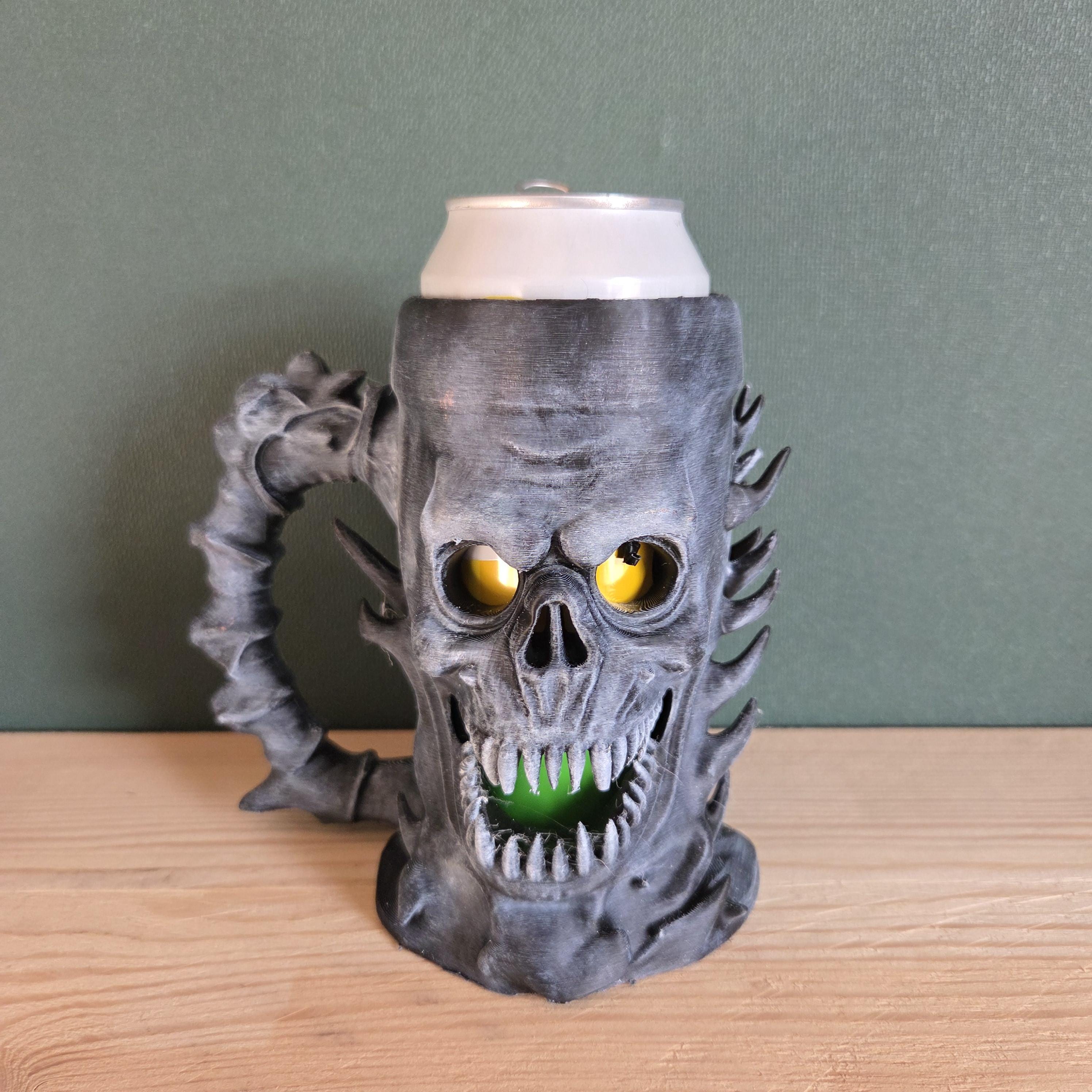 Fire demon Can Holder Mug – Fantasy Tankard for 330 ml and 500 ml (12 oz / 16–16.9 oz) Cans | Perfect for DND and Tabletop Gaming