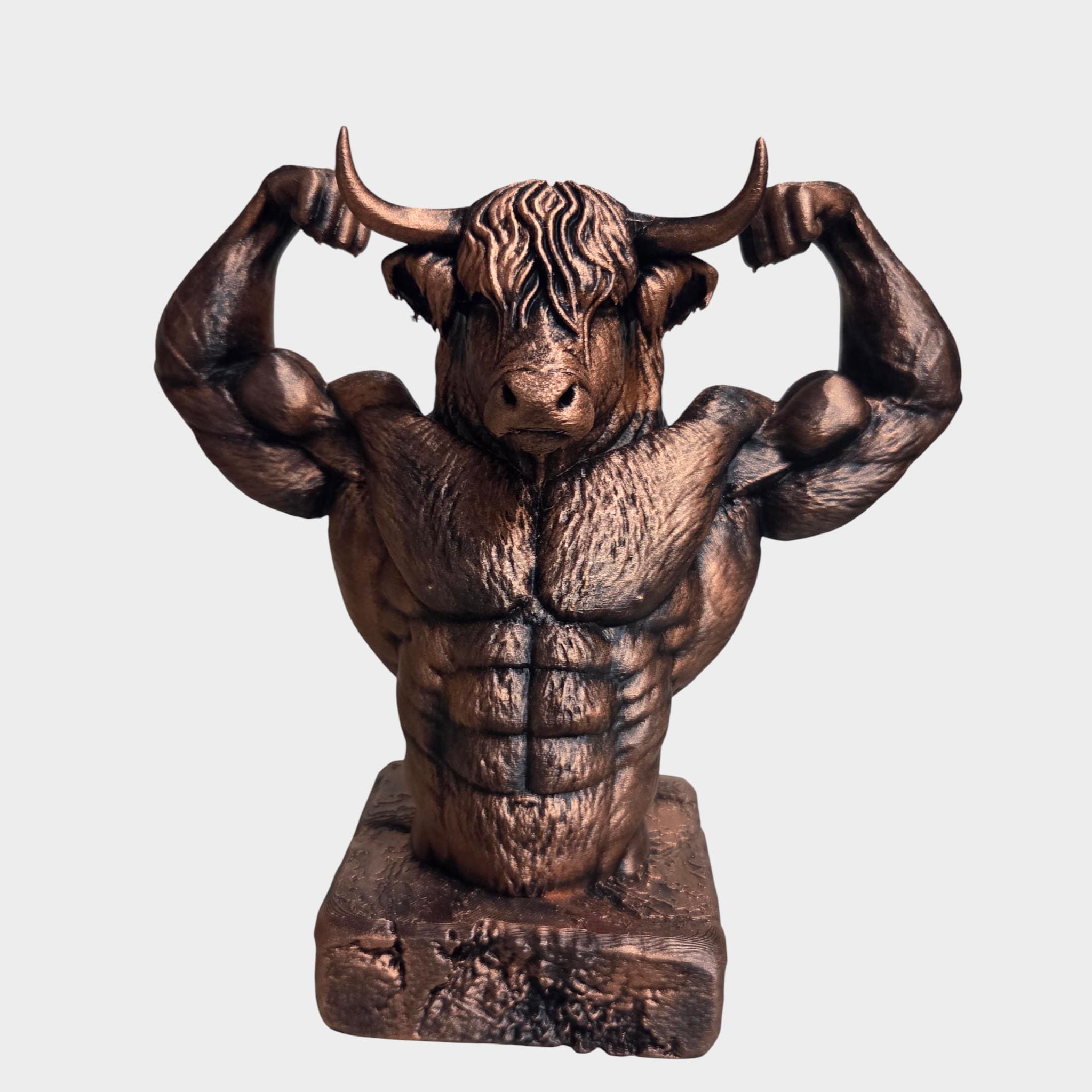 Muscle Bull Minotaur Bust – Gothic Fantasy Sculpture – Strong Bull Statue – Dark Home Decor – Mythical Creature Figurine