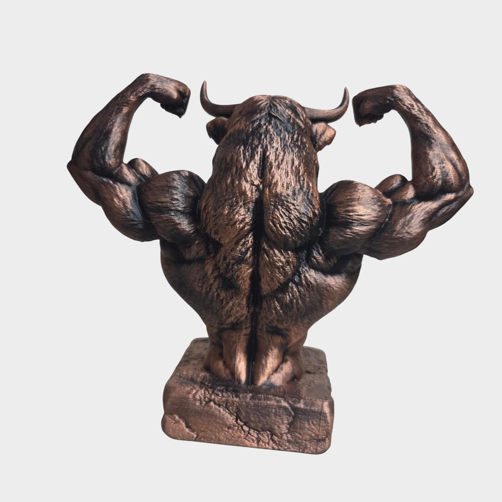 Muscle Bull Minotaur Bust – Gothic Fantasy Sculpture – Strong Bull Statue – Dark Home Decor – Mythical Creature Figurine