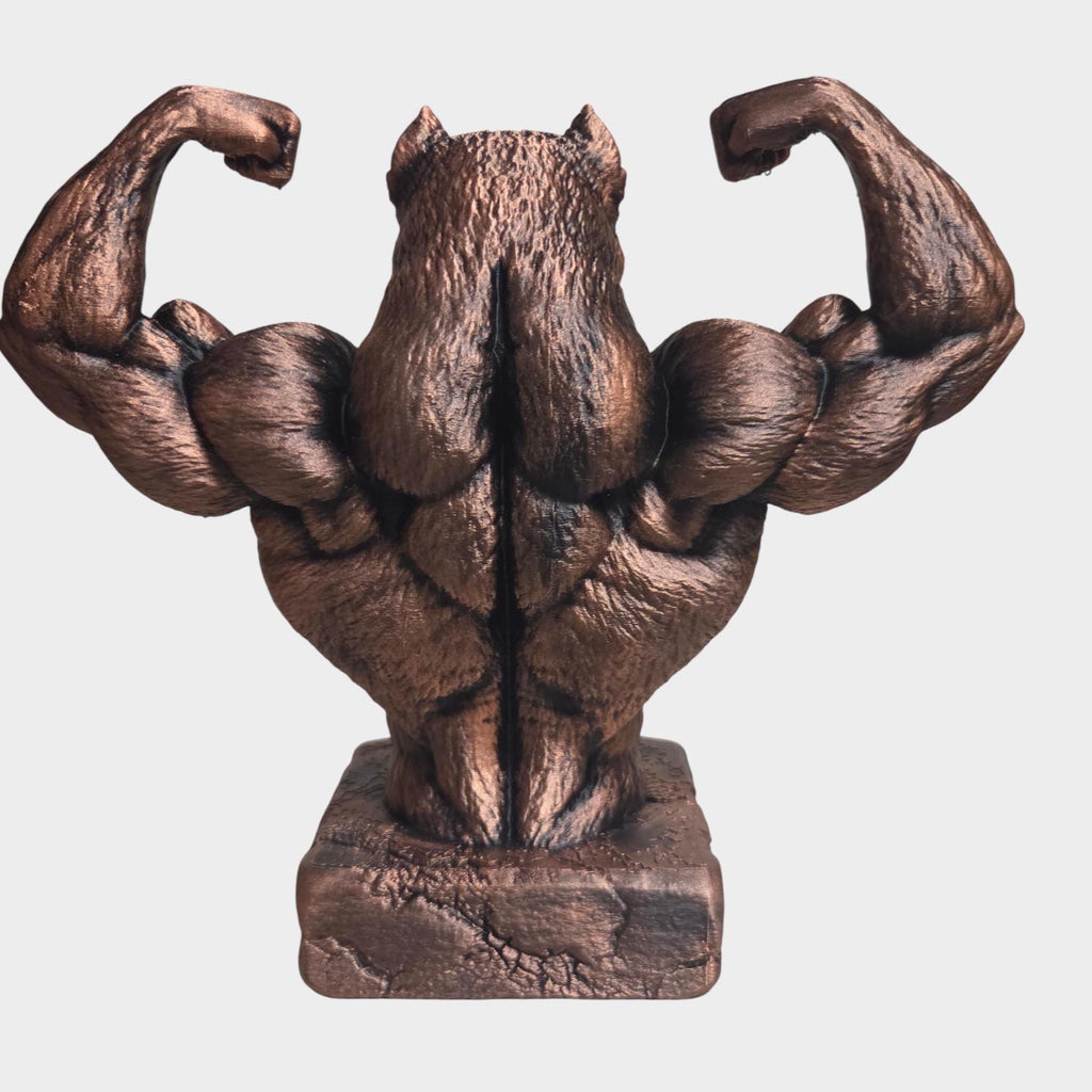 Muscular Bulldog Bust – Strong Dog Sculpture – Gothic Home Decor – Gym Decor Statue – Powerful Animal Figurine