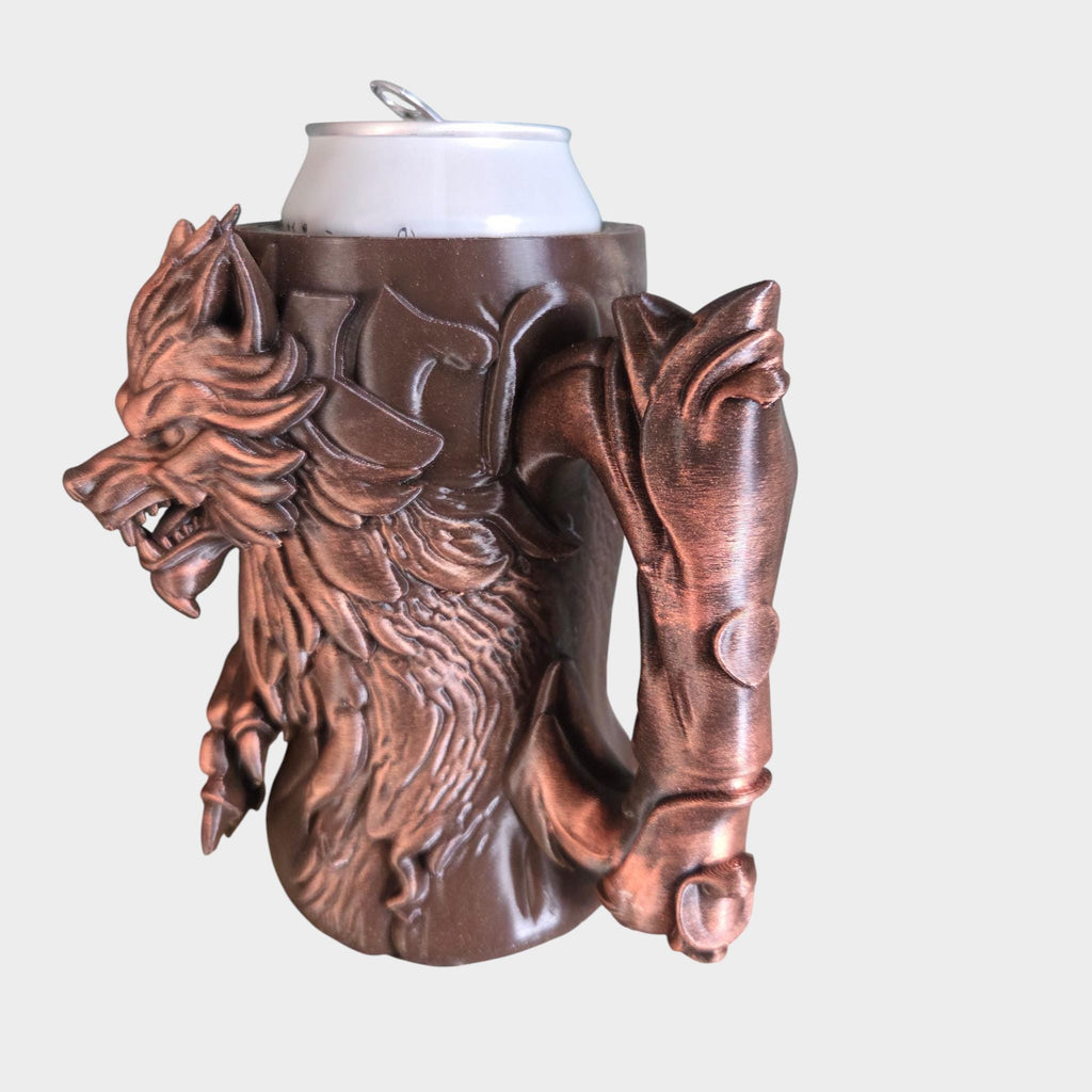Wolf Can Holder Mug – Fantasy Tankard for 330 ml and 500 ml (12 oz / 16–16.9 oz) Cans | Perfect for DND and Tabletop Gaming