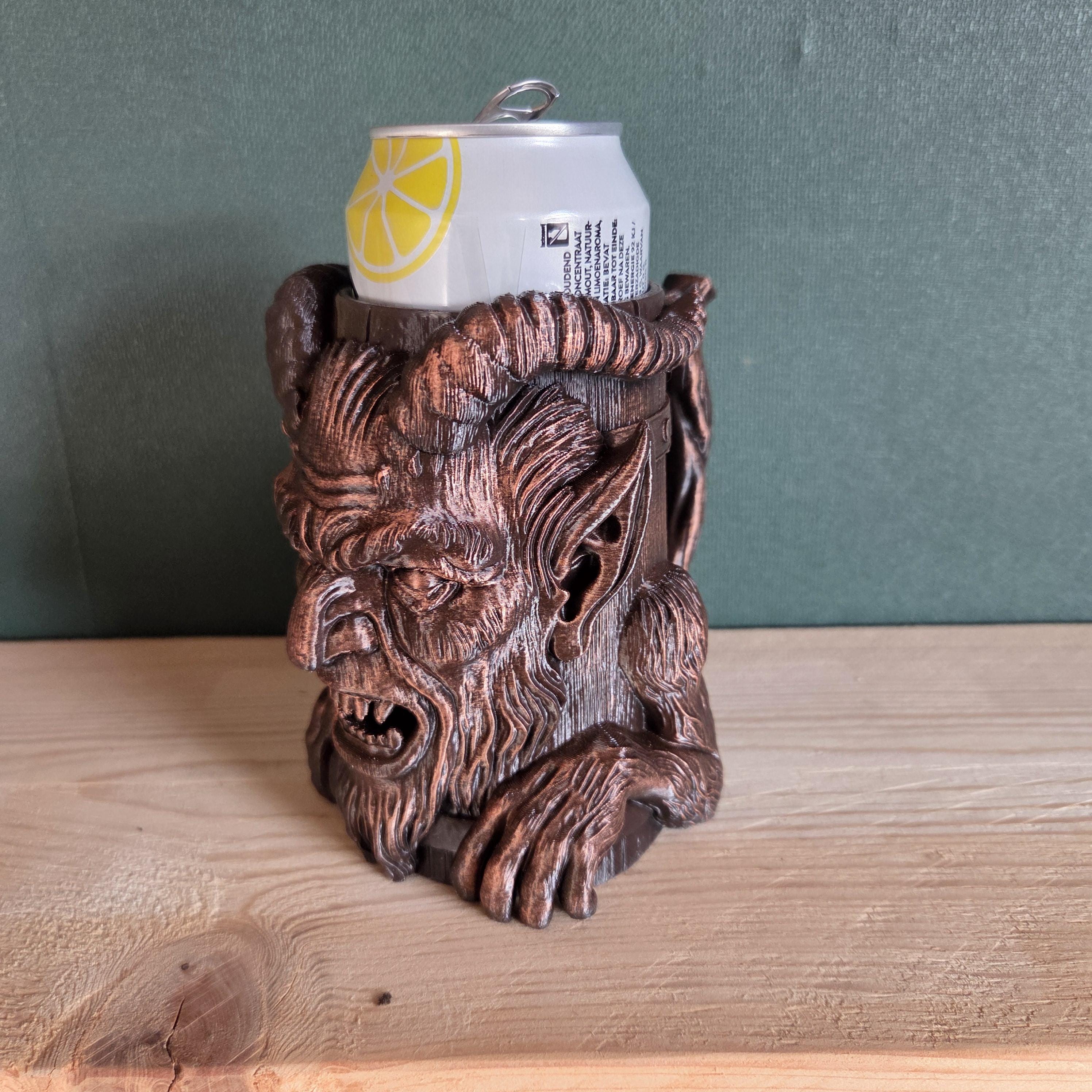 Servile - Krampus Can Holder Mug – Fantasy Tankard for 330 ml and 500 ml (12 oz / 16–16.9 oz) Cans | Perfect for DND and Tabletop Gaming