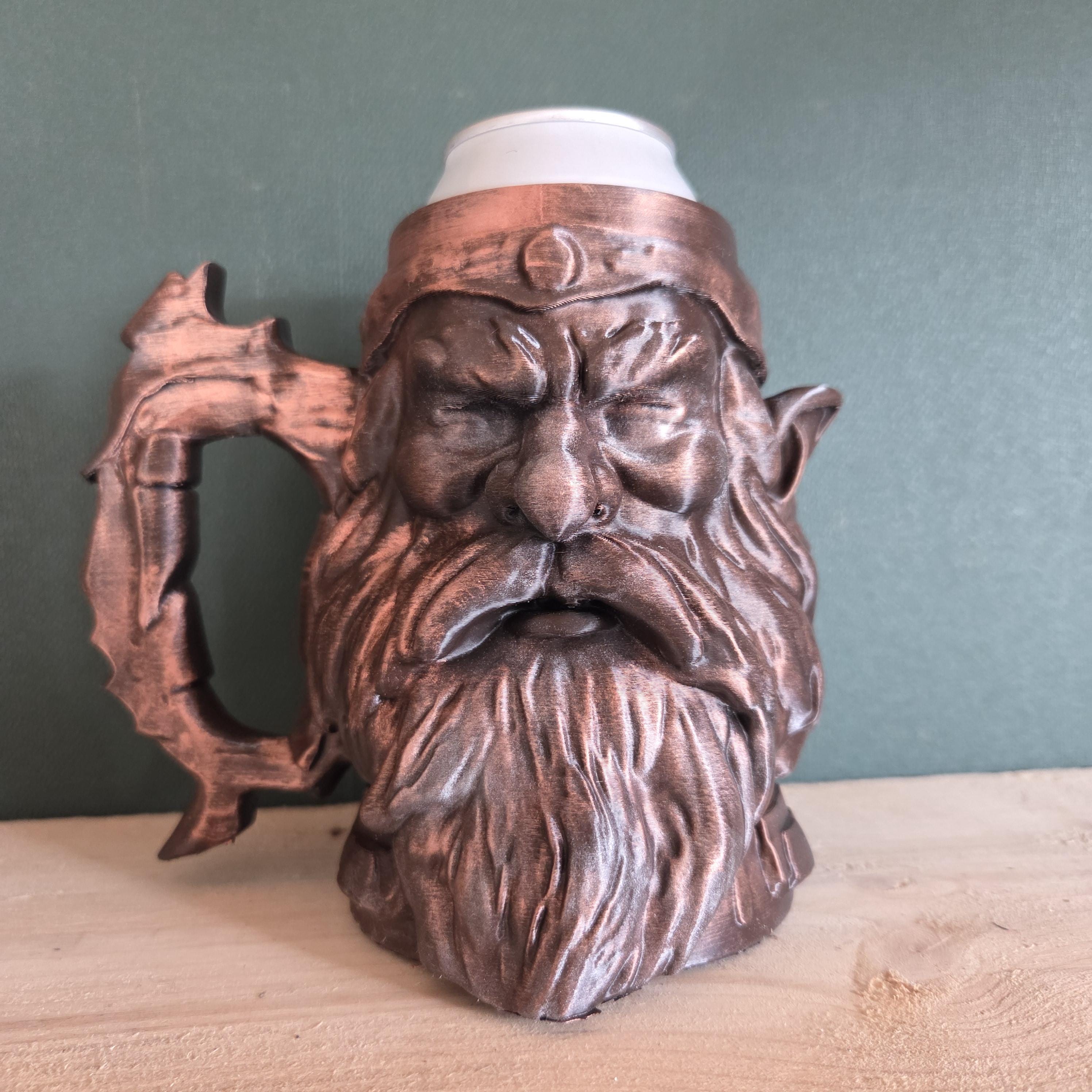 Battle dwarf Can Holder Mug – Fantasy Tankard for 330 ml and 500 ml (12 oz / 16–16.9 oz) Cans | Perfect for DND and Tabletop Gaming