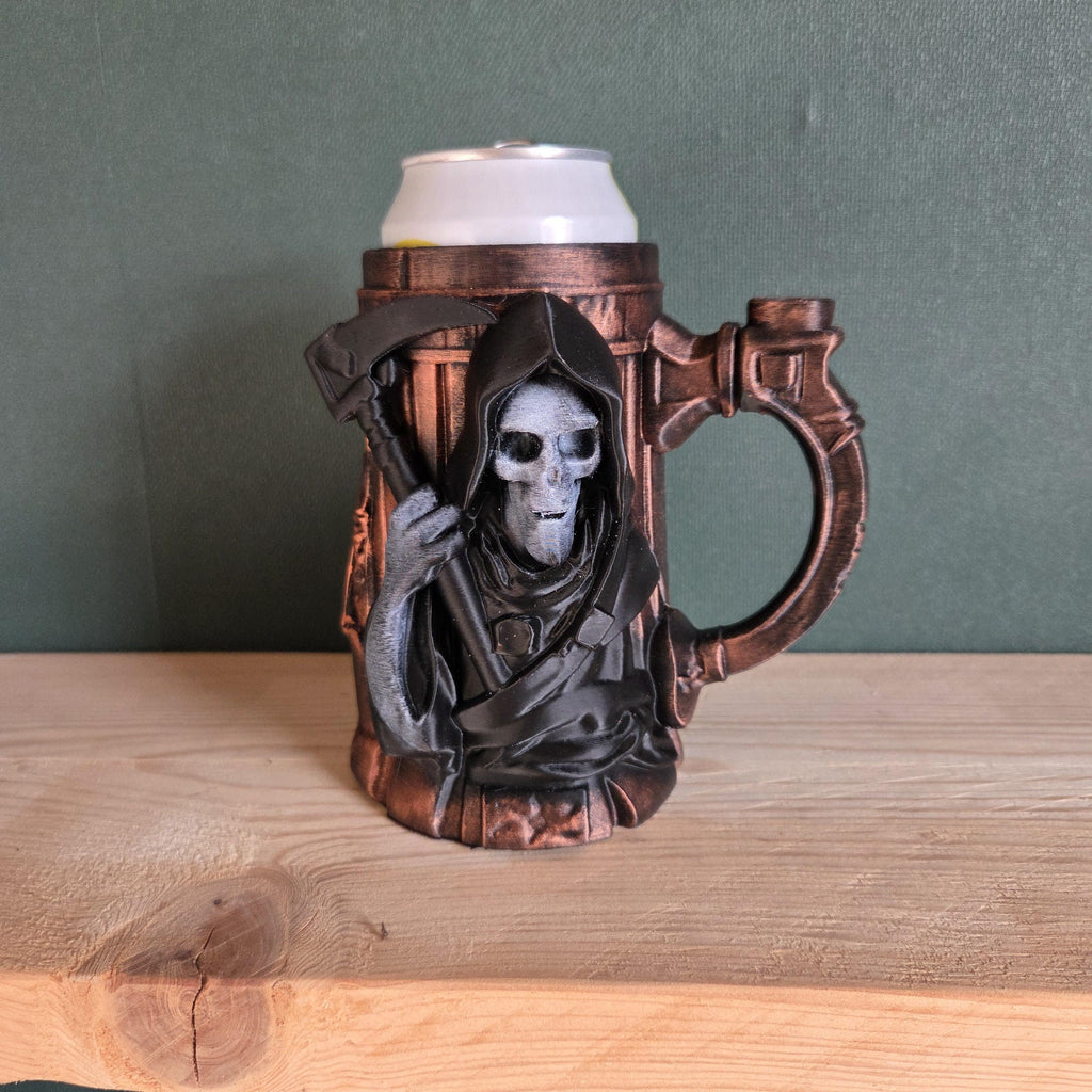 Grim reaper Can Holder Mug – Fantasy Tankard for 330 ml and 500 ml (12 oz / 16–16.9 oz) Cans | Perfect for DND and Tabletop Gaming