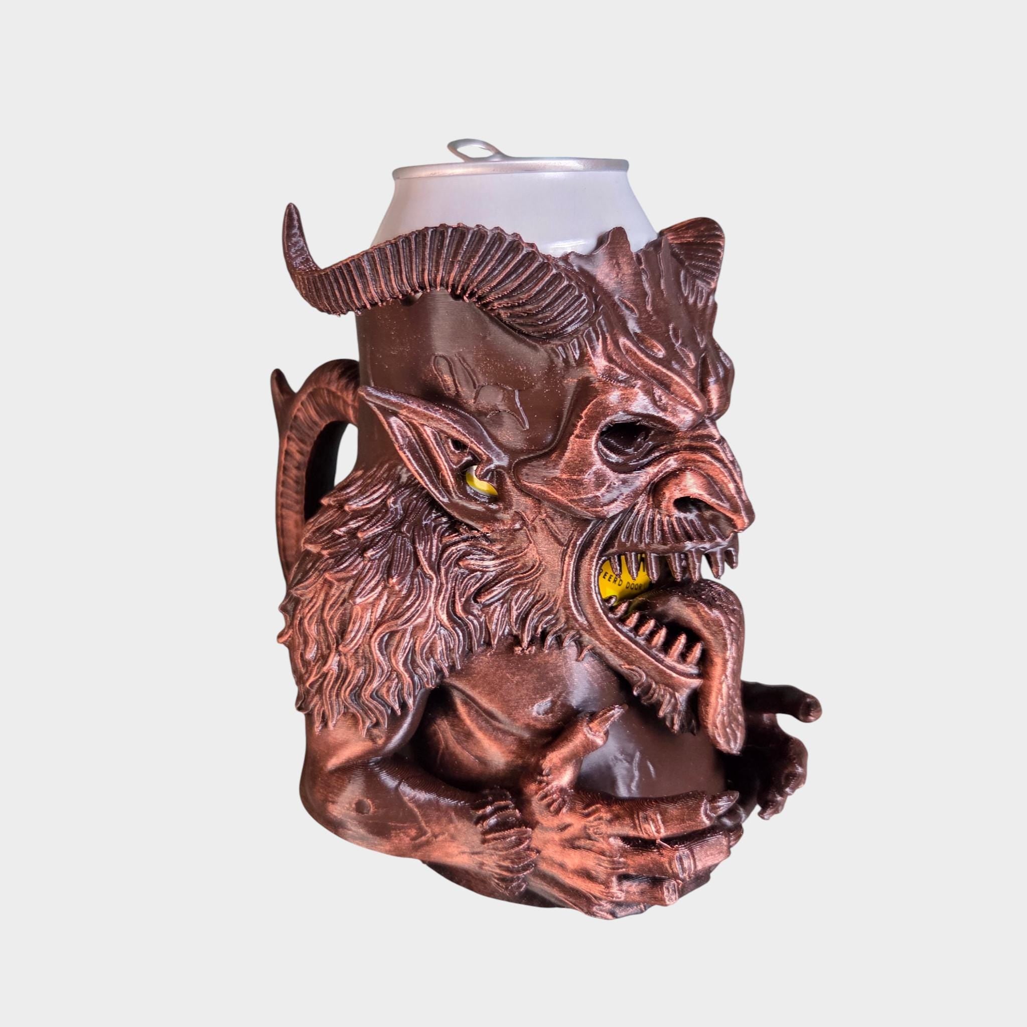 Frenetic - Krampus Can Holder Mug – Fantasy Tankard for 330 ml and 500 ml (12 oz / 16–16.9 oz) Cans | Perfect for DND and Tabletop Gaming