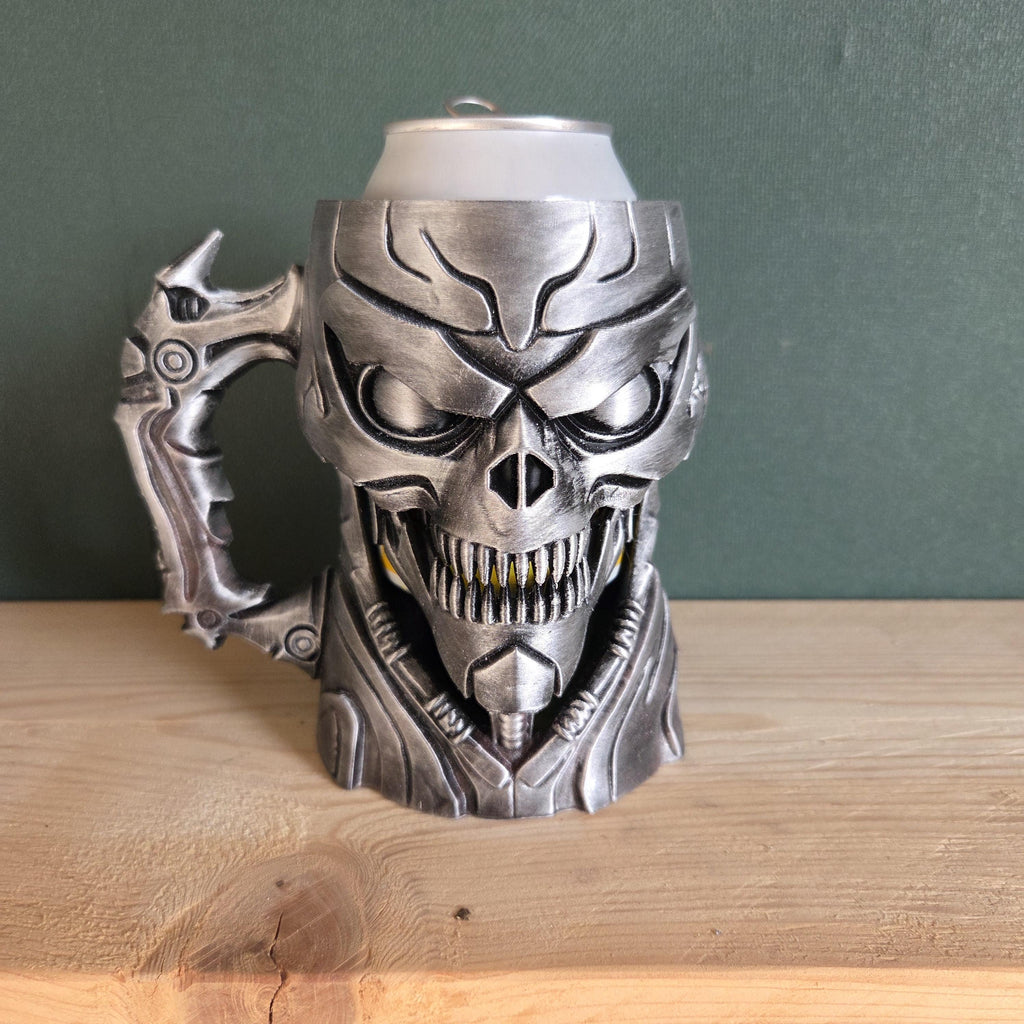 Cyber Demon Can Holder Mug – Fantasy Tankard for 330 ml and 500 ml (12 oz / 16–16.9 oz) Cans | Perfect for DND and Tabletop Gaming