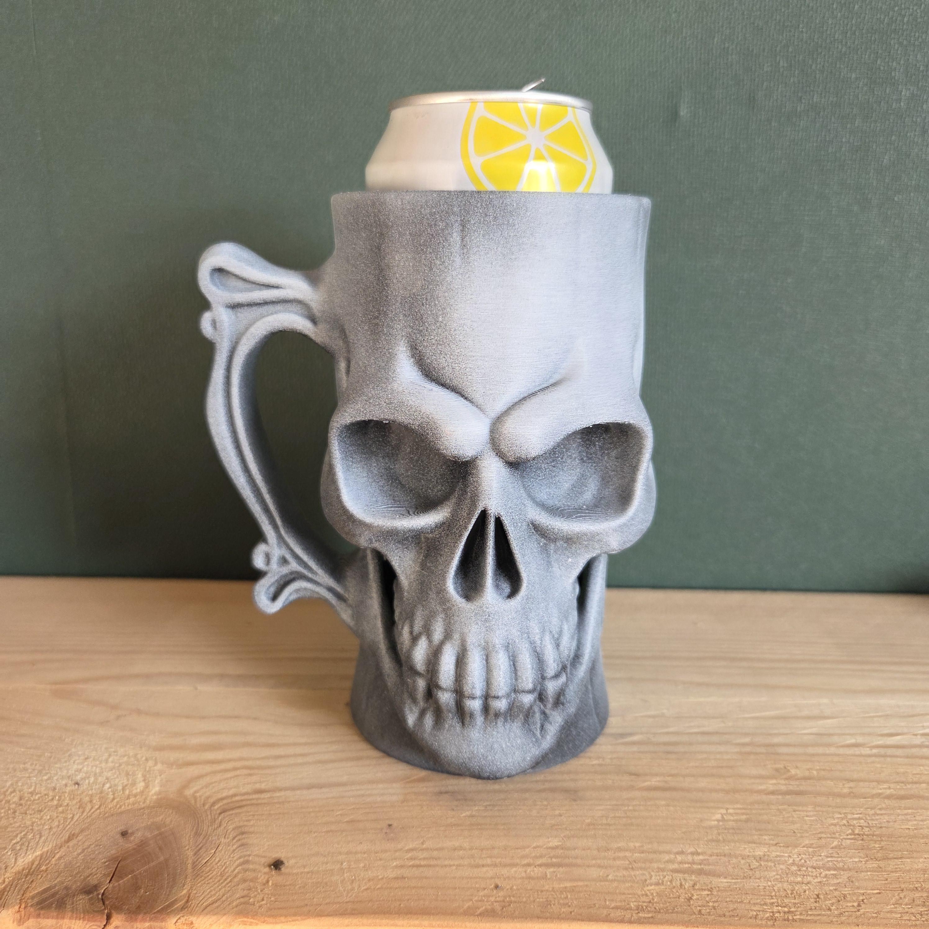 Skull Can Holder Mug – Fantasy Tankard for 330 ml and 500 ml (12 oz / 16–16.9 oz) Cans | Perfect for DND and Tabletop Gaming