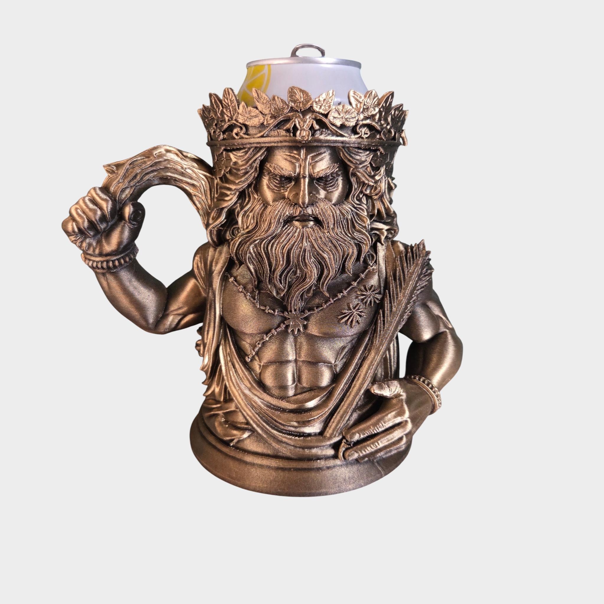 Zeus Can Holder Mug – Fantasy Tankard for 330 ml and 500 ml (12 oz / 16–16.9 oz) Cans | Perfect for DND and Tabletop Gaming