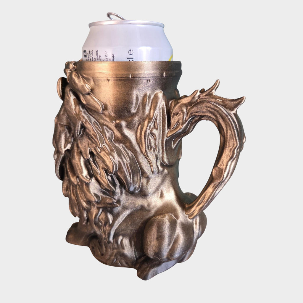 Lion Can Holder Mug – Fantasy Tankard for 330 ml and 500 ml (12 oz / 16–16.9 oz) Cans | Perfect for DND and Tabletop Gaming