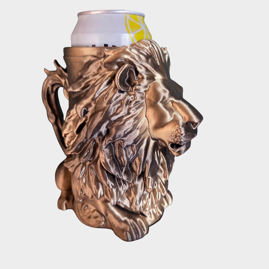 Lion Can Holder Mug – Fantasy Tankard for 330 ml and 500 ml (12 oz / 16–16.9 oz) Cans | Perfect for DND and Tabletop Gaming