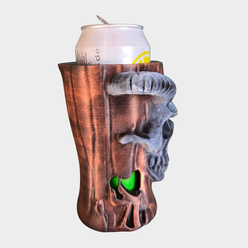 Longhorn Demon skull Can Holder Mug – Fantasy Tankard for 330 ml and 500 ml (12 oz / 16–16.9 oz) Cans | Perfect for DND and Tabletop Gaming