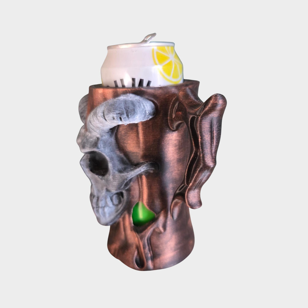 Longhorn Demon skull Can Holder Mug – Fantasy Tankard for 330 ml and 500 ml (12 oz / 16–16.9 oz) Cans | Perfect for DND and Tabletop Gaming