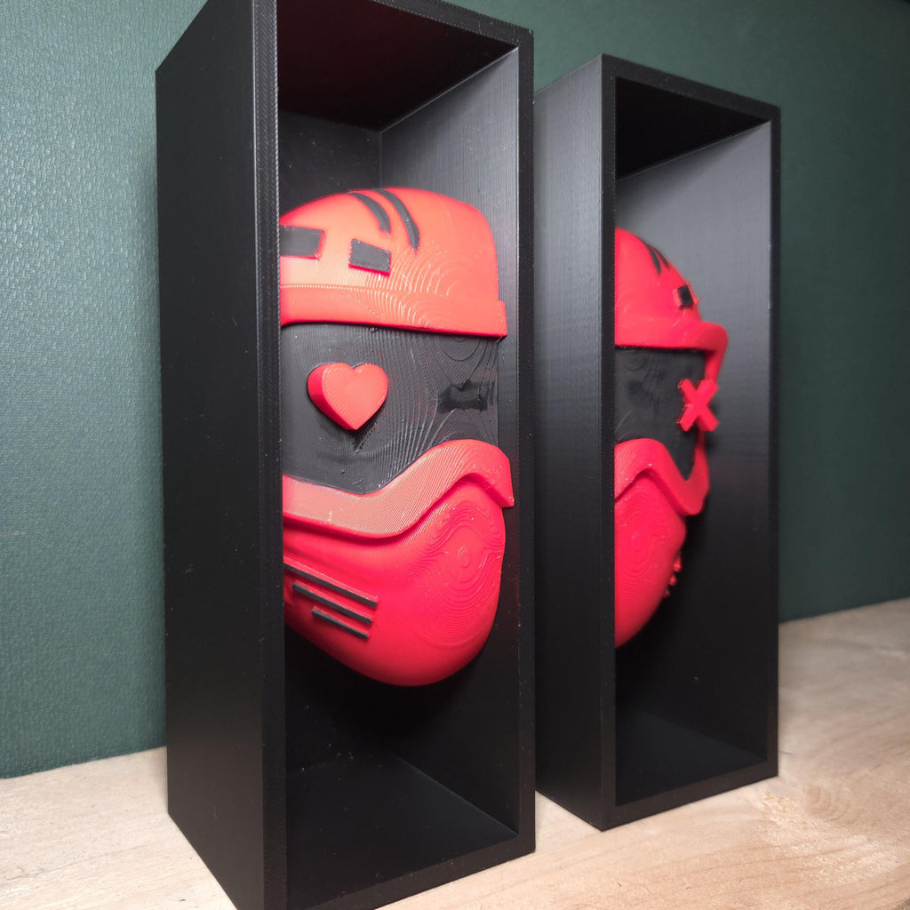 Love & Chaos Book Nook – Split Mask Shelf Insert – Anti Hero Decor
