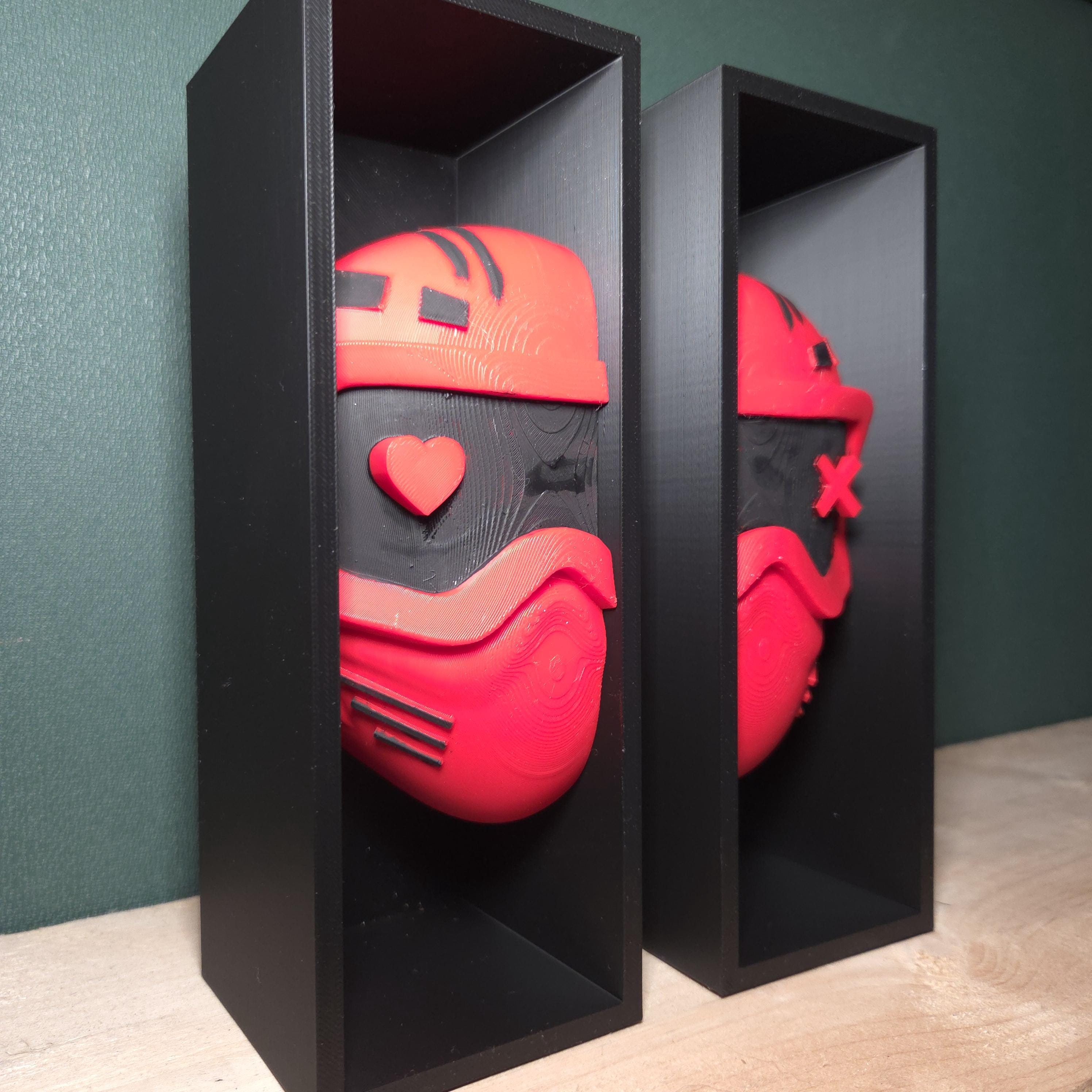 Love & Chaos Book Nook – Split Mask Shelf Insert – Anti Hero Decor