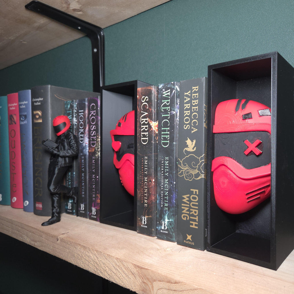Love & Chaos Book Nook – Split Mask Shelf Insert – Anti Hero Decor