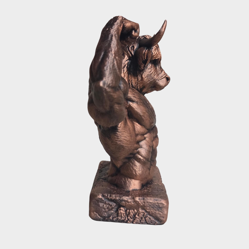 Muscle Bull Minotaur Bust – Gothic Fantasy Sculpture – Strong Bull Statue – Dark Home Decor – Mythical Creature Figurine