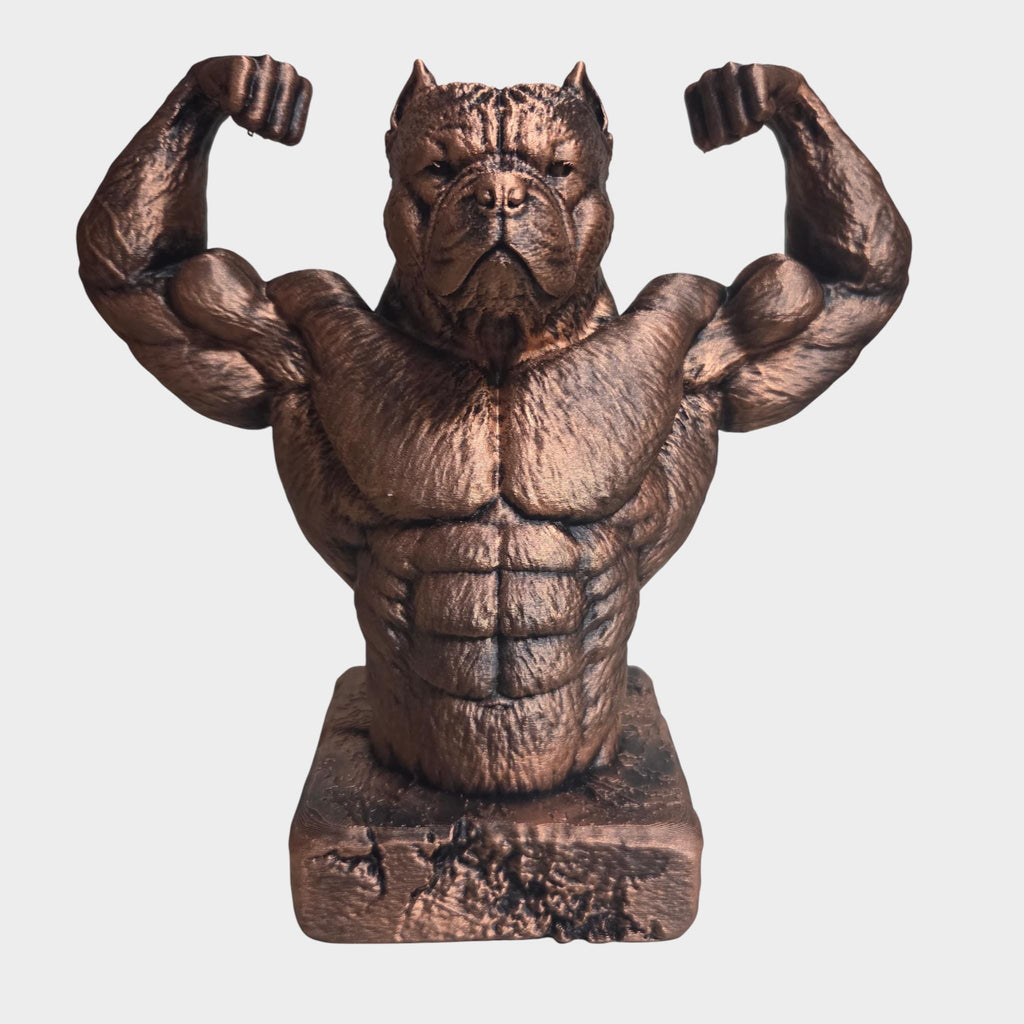 Muscular Bulldog Bust – Strong Dog Sculpture – Gothic Home Decor – Gym Decor Statue – Powerful Animal Figurine