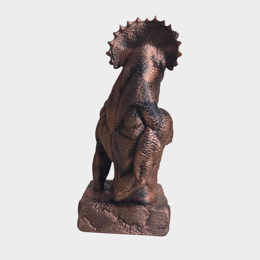 Muscular Triceratops Statue – Dinosaur Sculpture – Strong Dino Bust – Fantasy Home Decor – Unique Statement Figurine