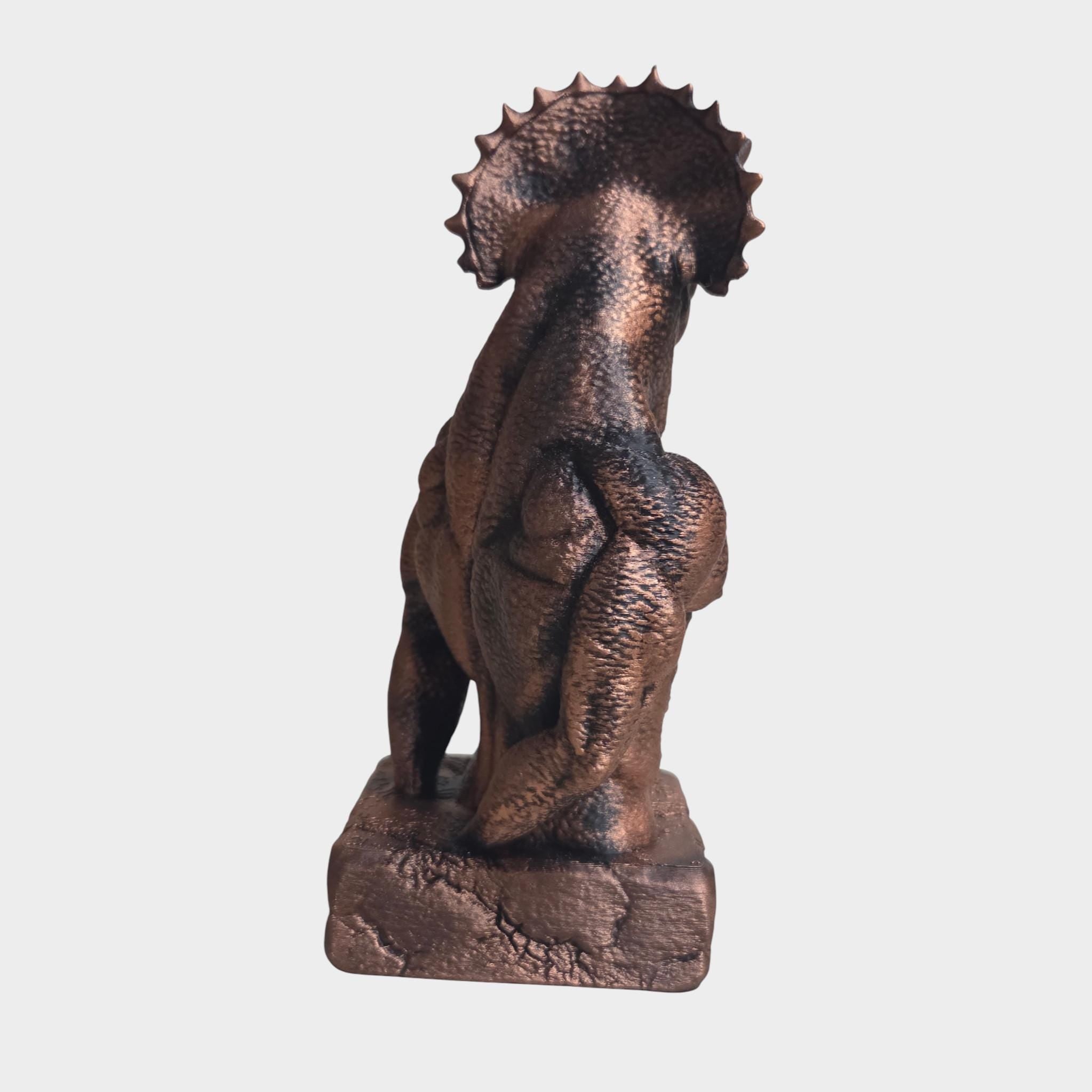 Muscular Triceratops Statue – Dinosaur Sculpture – Strong Dino Bust – Fantasy Home Decor – Unique Statement Figurine